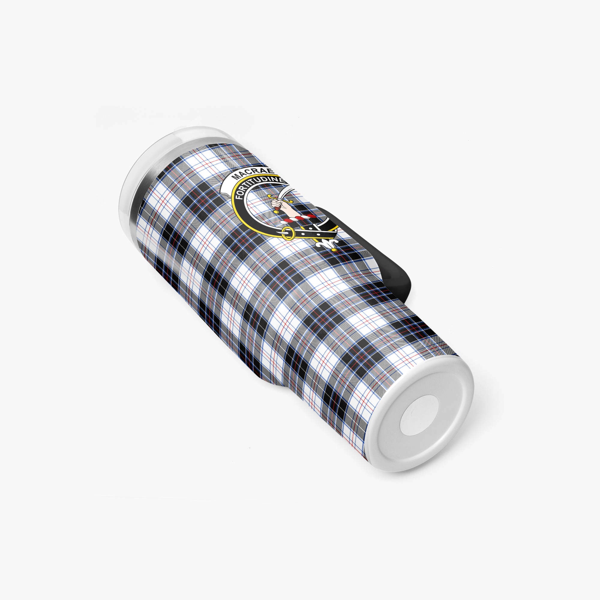 MacRae Dress Modern Tartan Crest 40 oz Insulated Tumbler with Handle