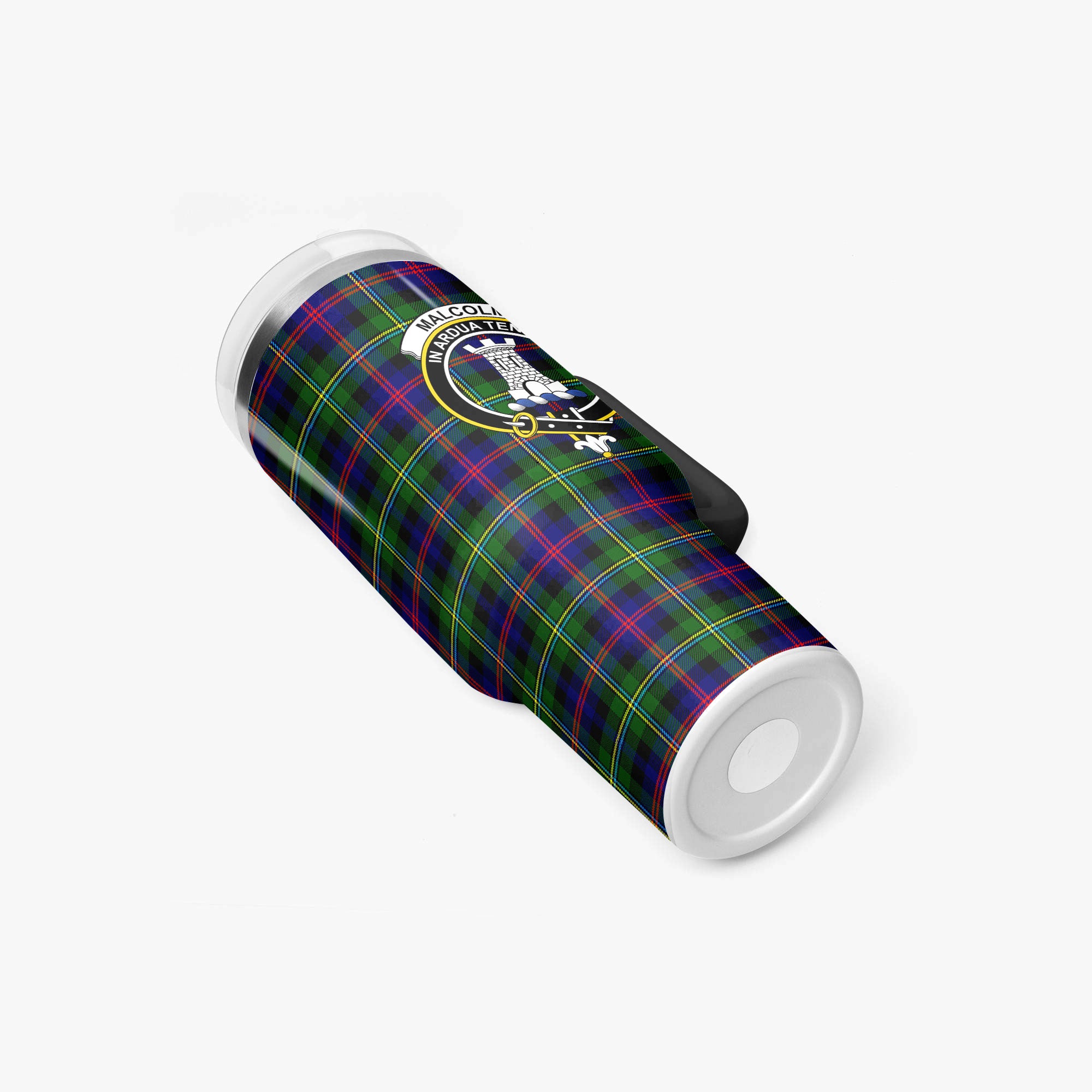 Malcolm (or MacCallum) Tartan Crest 40 oz Insulated Tumbler with Handle