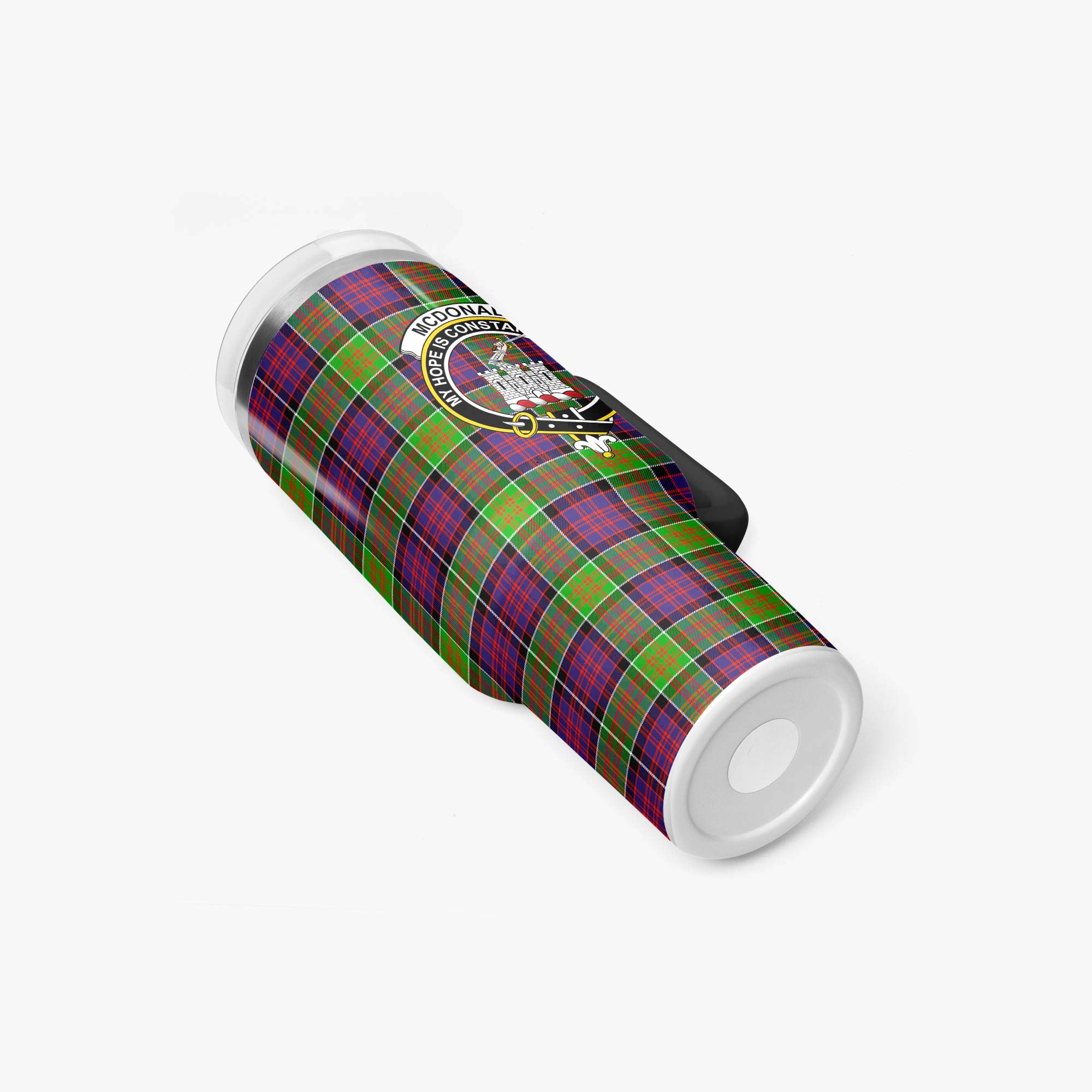 McDonald (Clan Ranald) Tartan Crest 40 oz Insulated Tumbler with Handle
