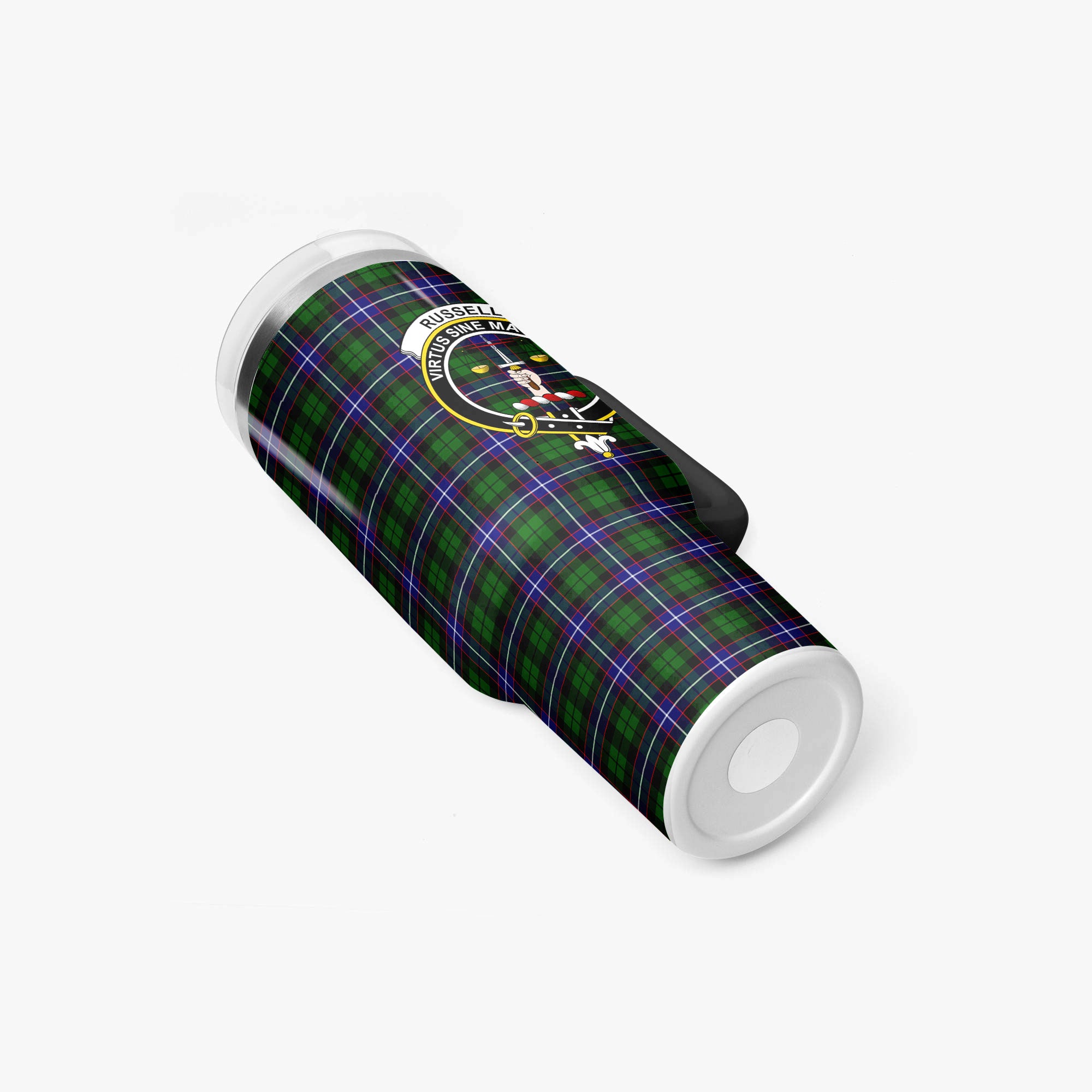 Russell Modern Tartan Crest 40 oz Insulated Tumbler with Handle