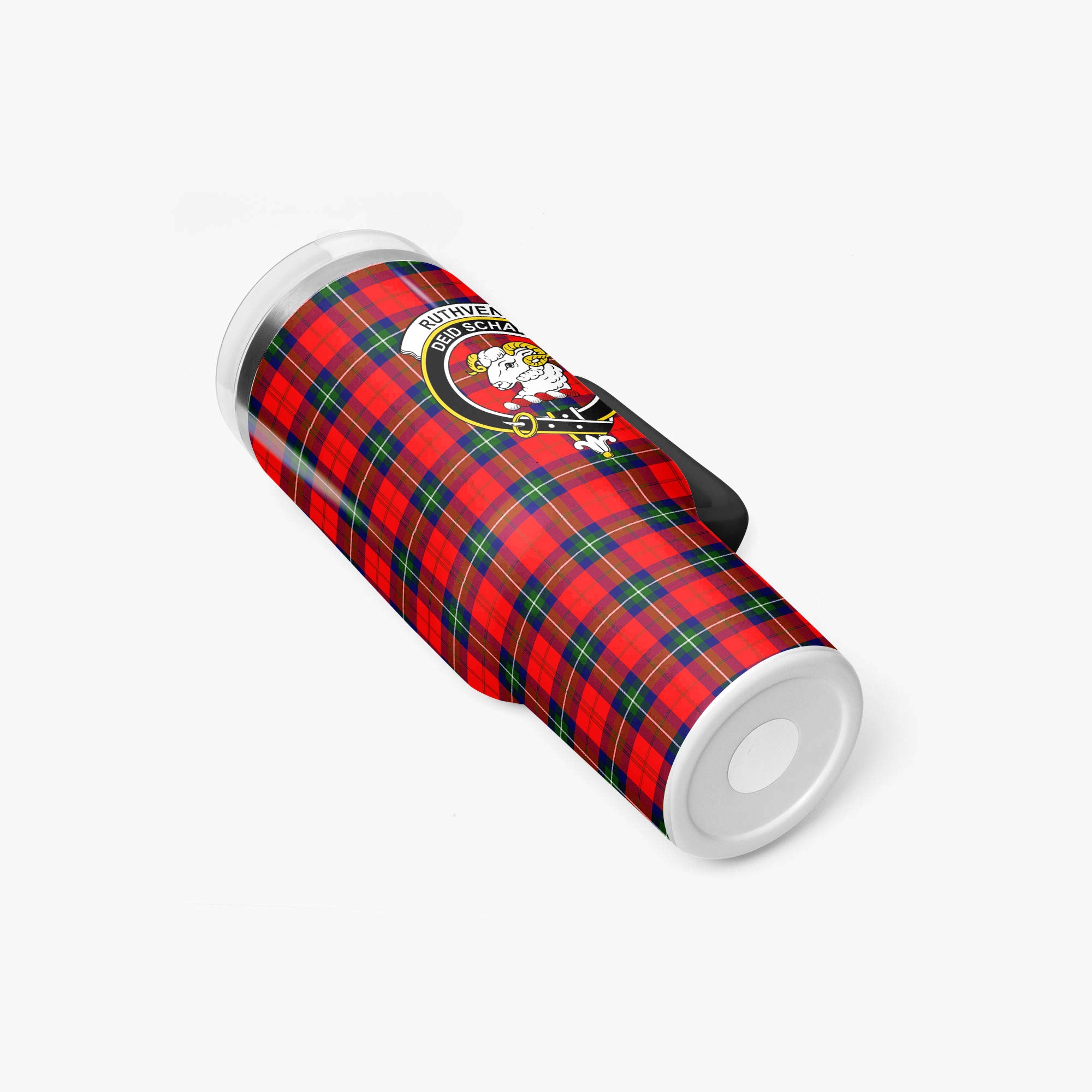 Ruthven Modern Tartan Crest 40 oz Insulated Tumbler with Handle
