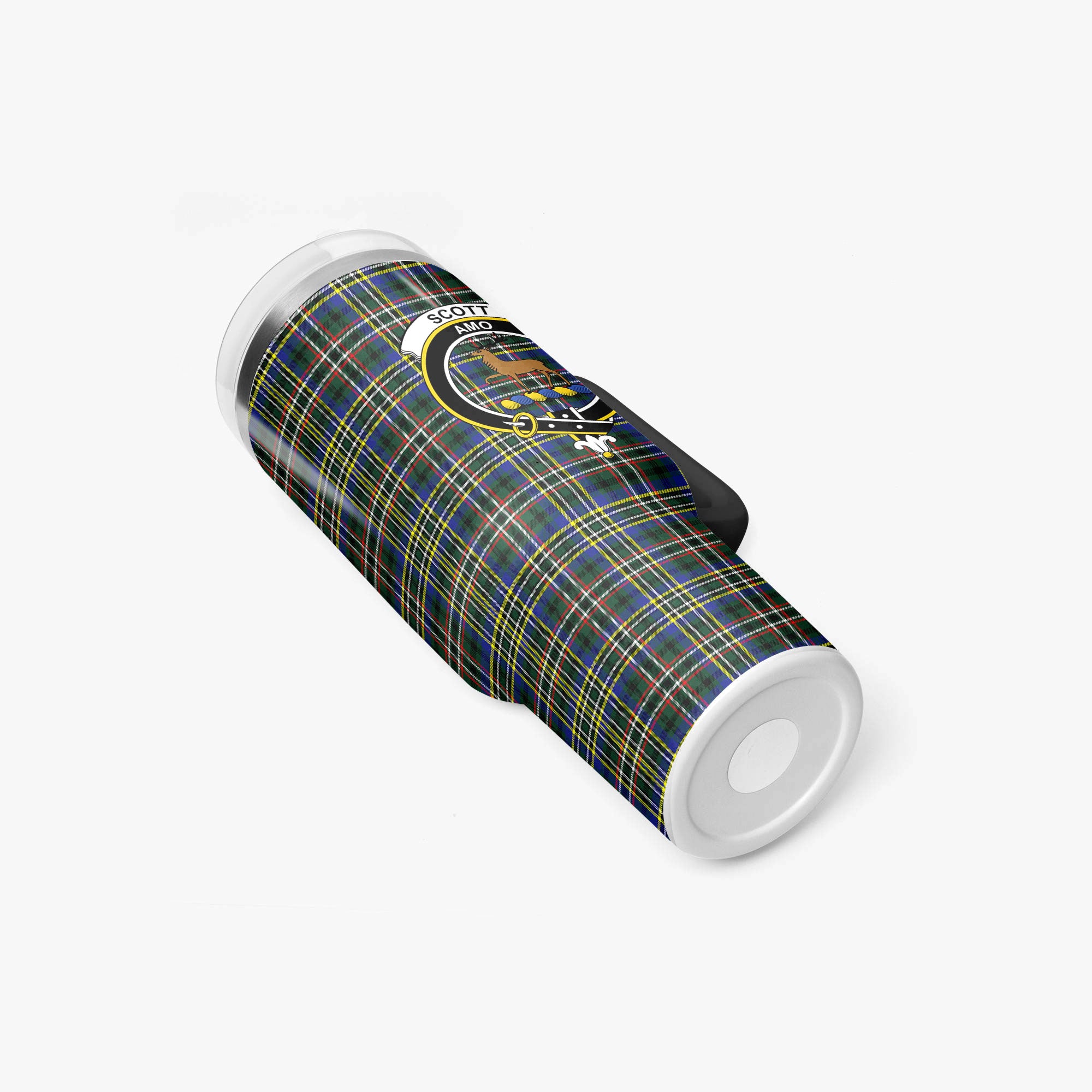 Scott Green Modern Tartan Crest 40 oz Insulated Tumbler with Handle