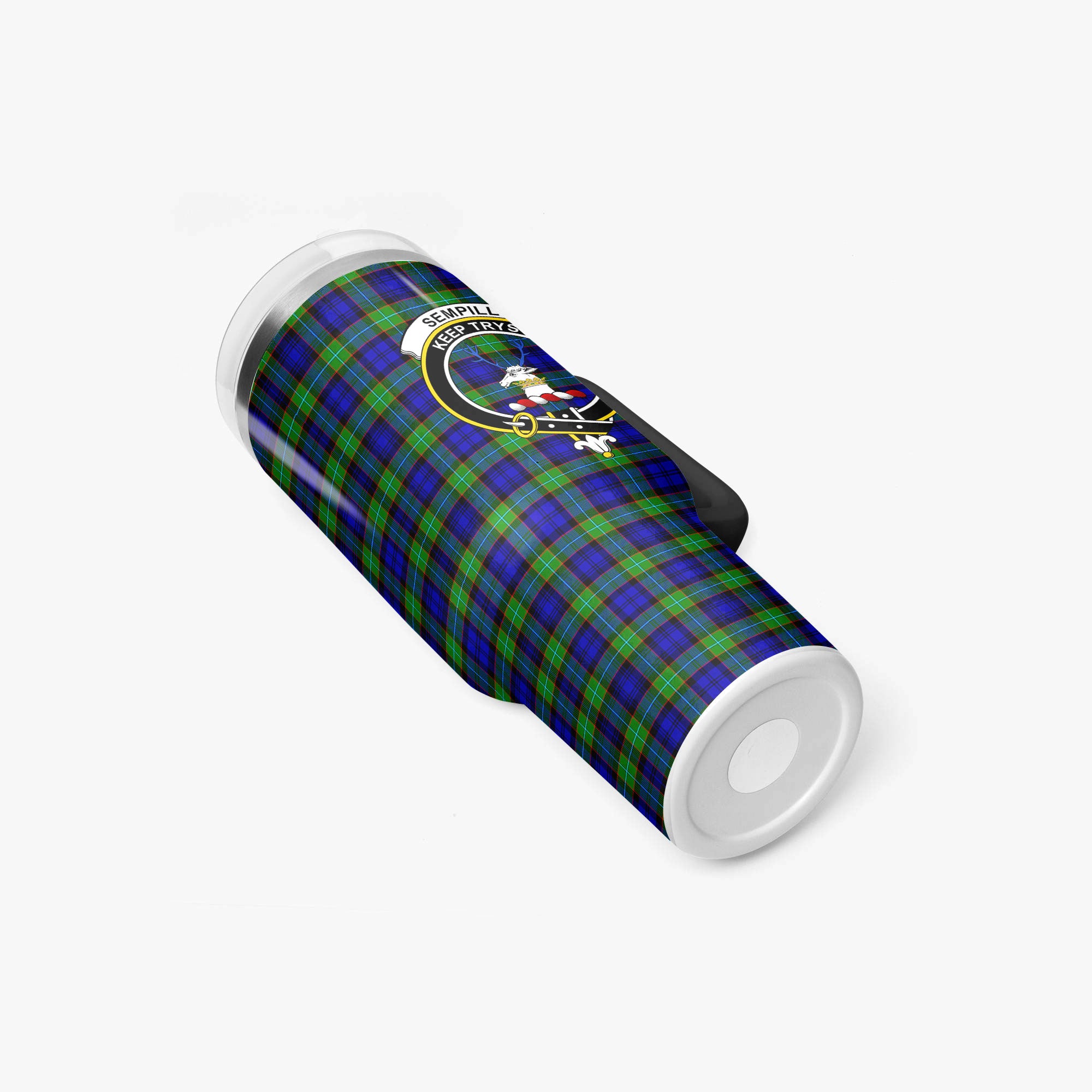 Sempill Modern Tartan Crest 40 oz Insulated Tumbler with Handle