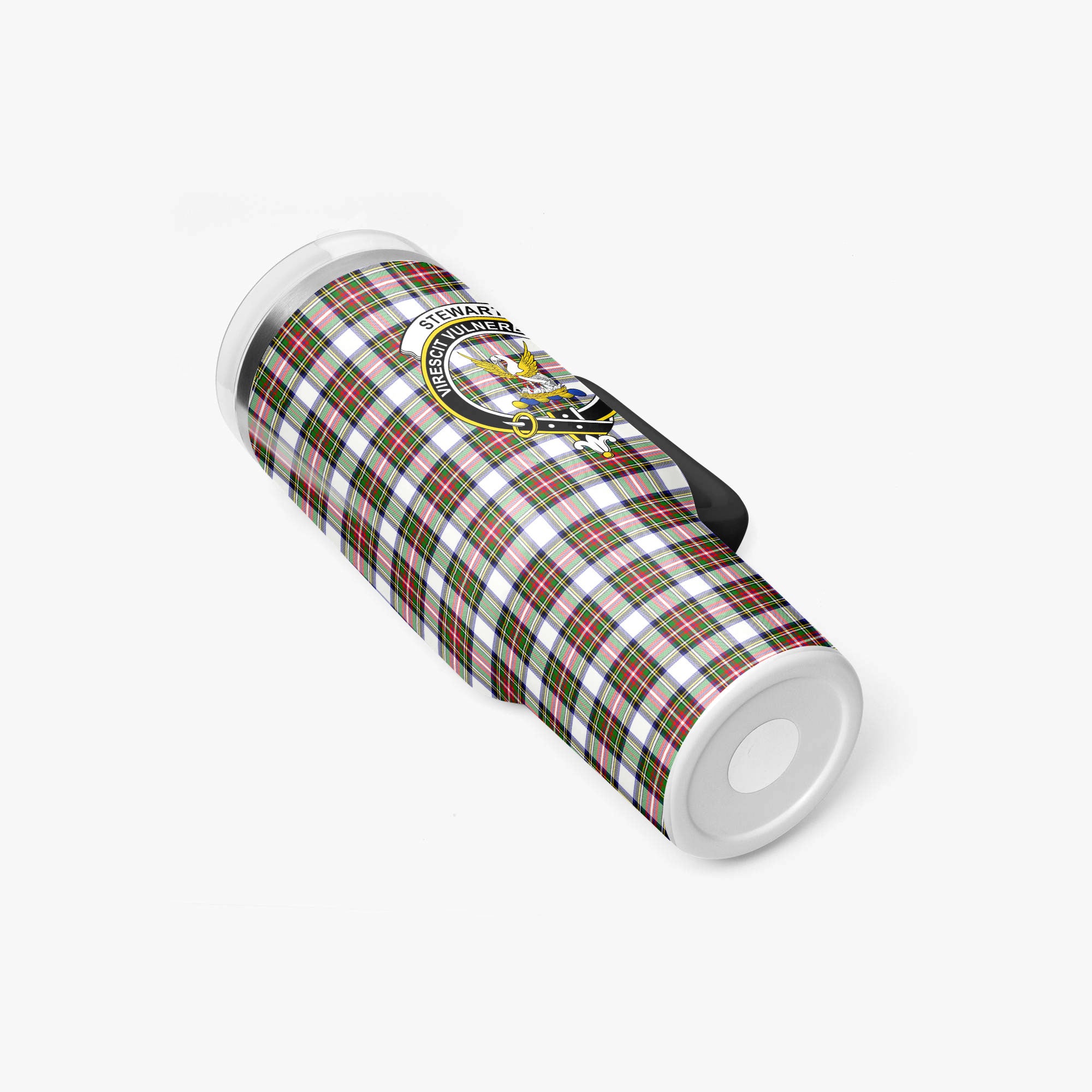 Stewart Dress Modern Tartan Crest 40 oz Insulated Tumbler with Handle