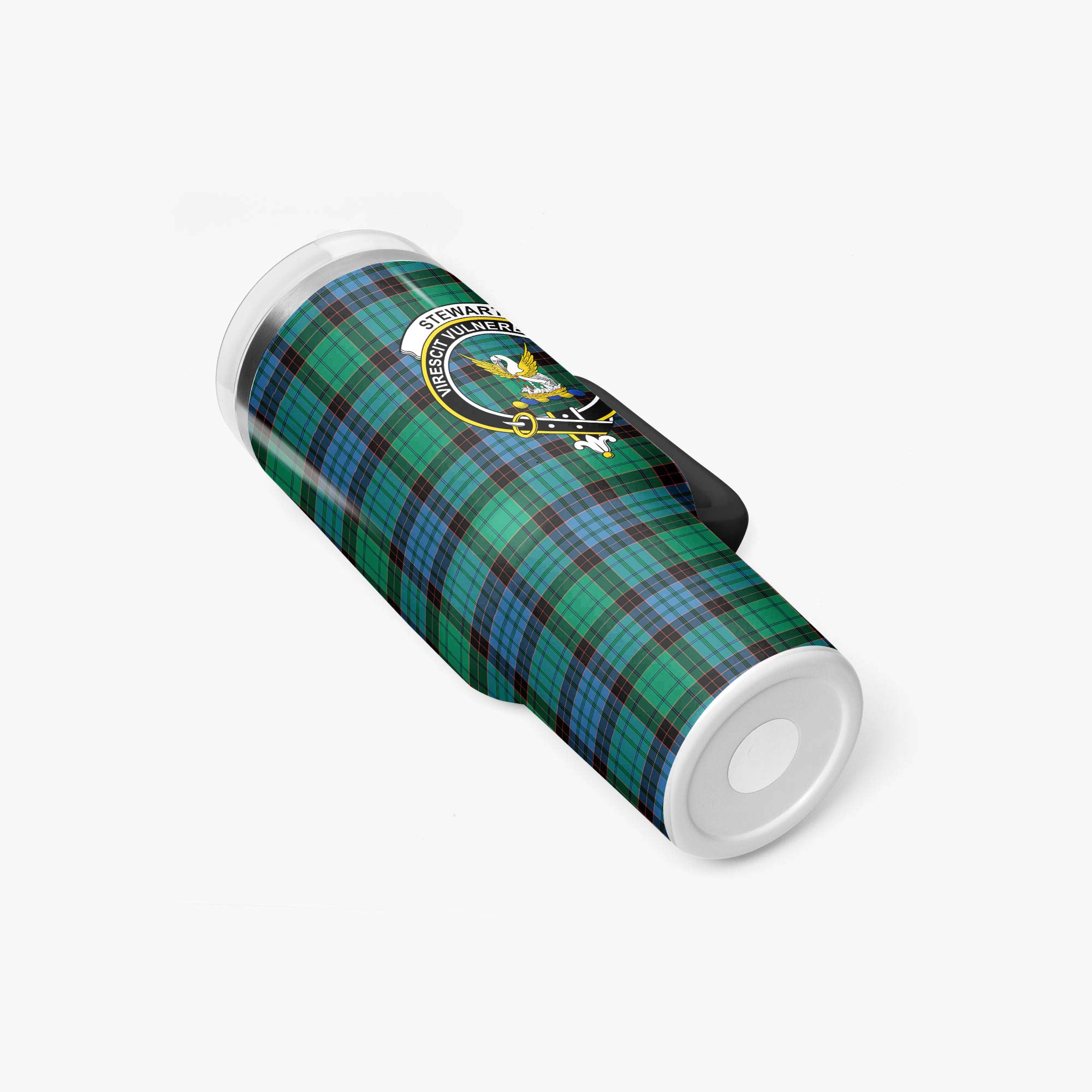 Stewart Old Ancient Tartan Crest 40 oz Insulated Tumbler with Handle