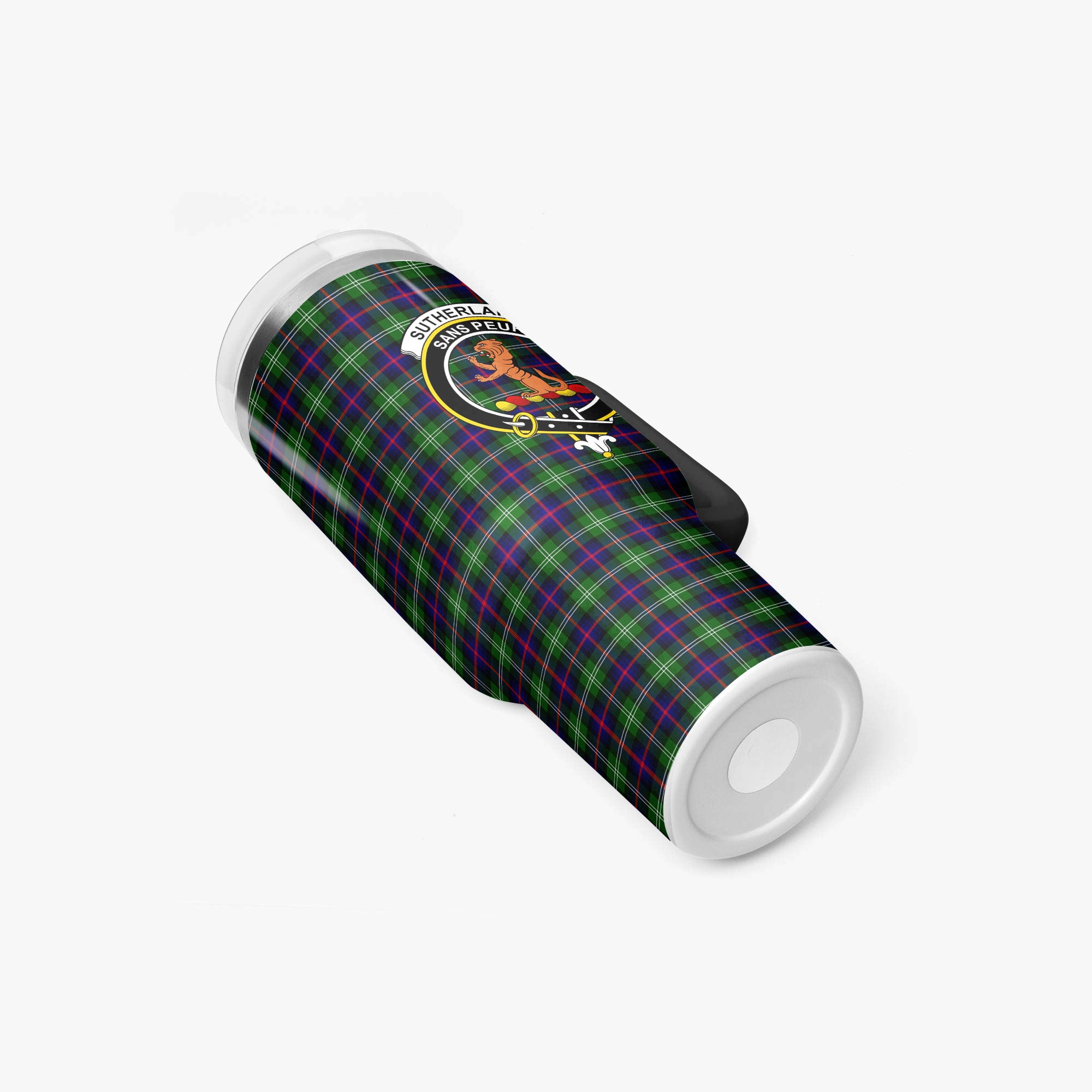 Sutherland Modern Tartan Crest 40 oz Insulated Tumbler with Handle