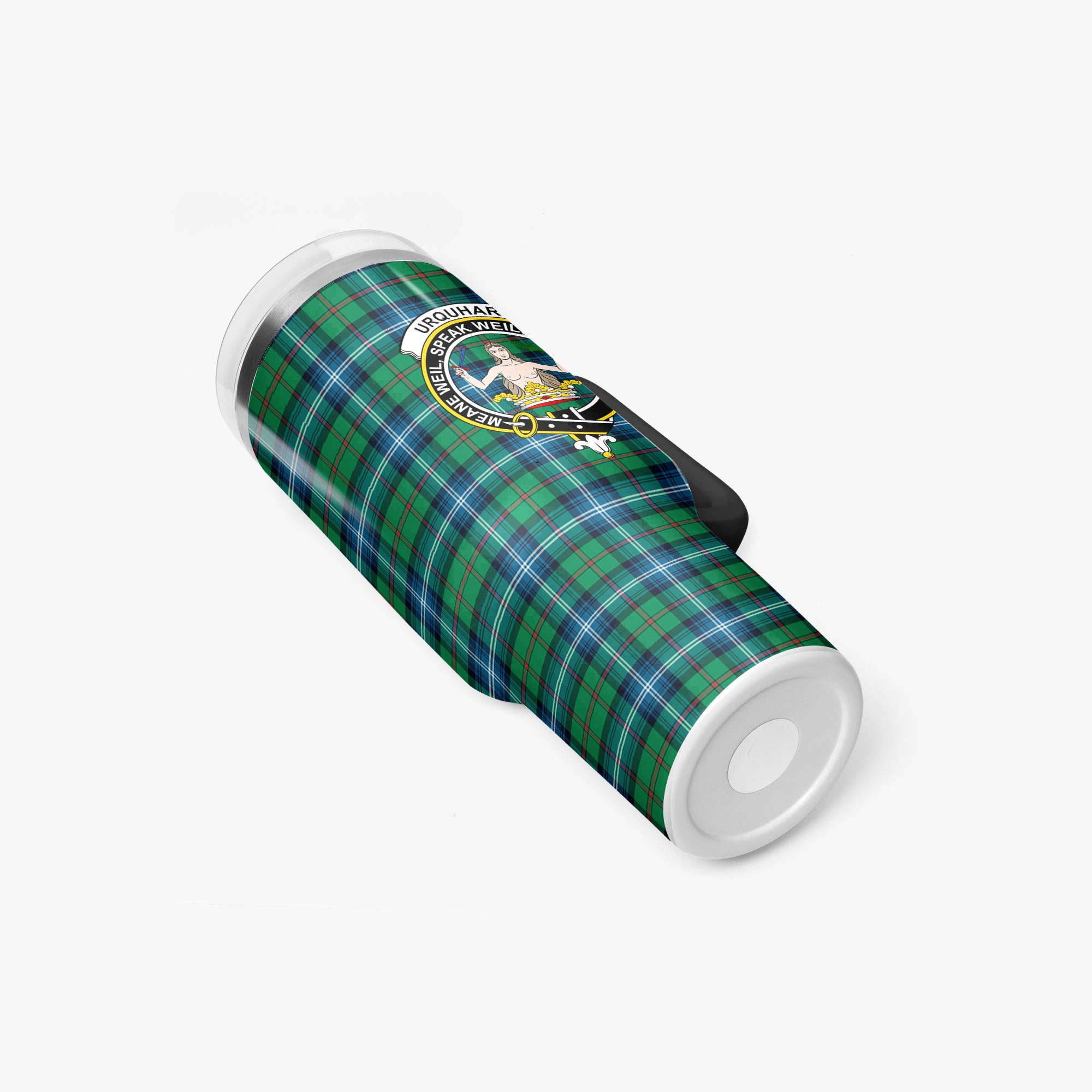 Urquhart Ancient Tartan Crest 40 oz Insulated Tumbler with Handle