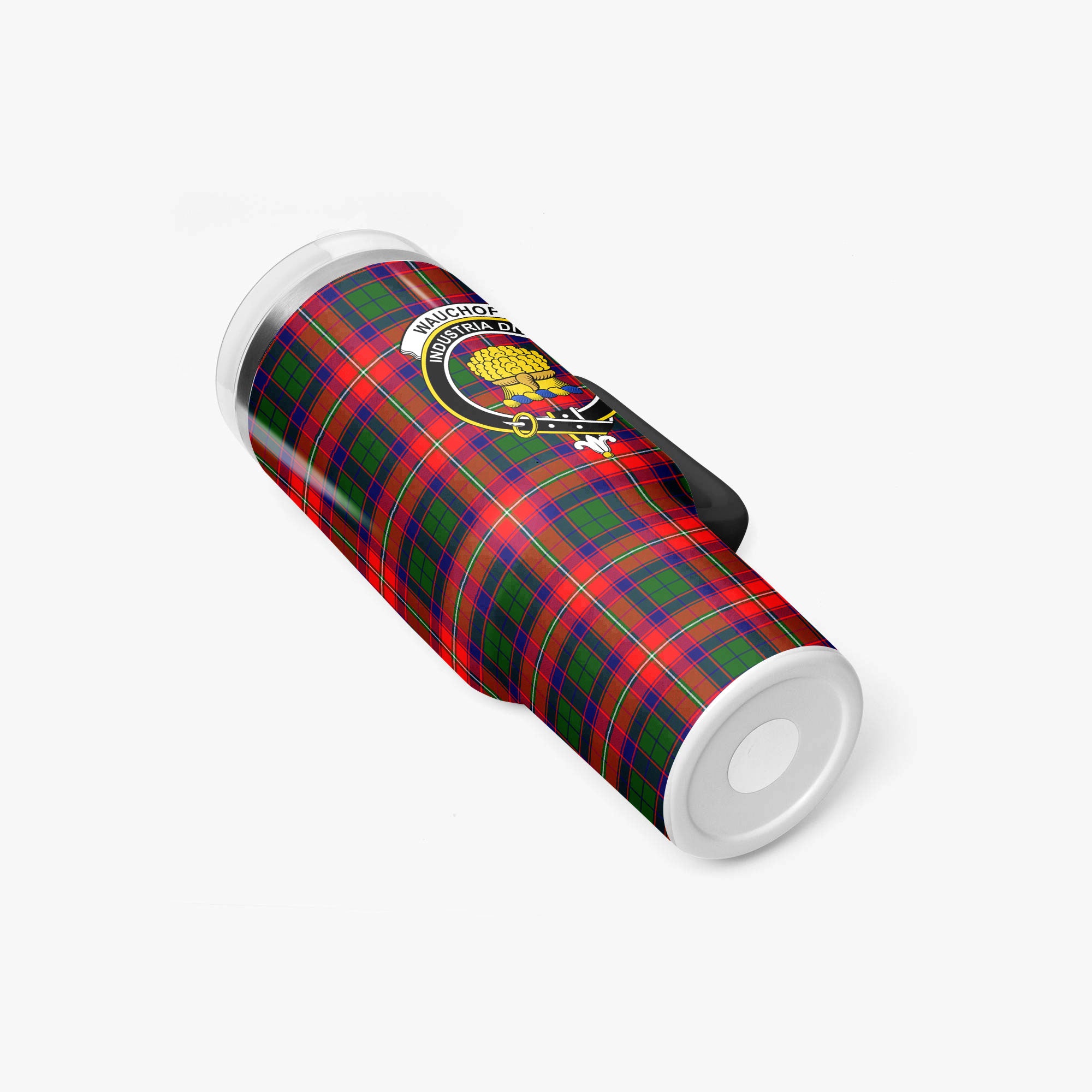Wauchope (or Waugh) Tartan Crest 40 oz Insulated Tumbler with Handle