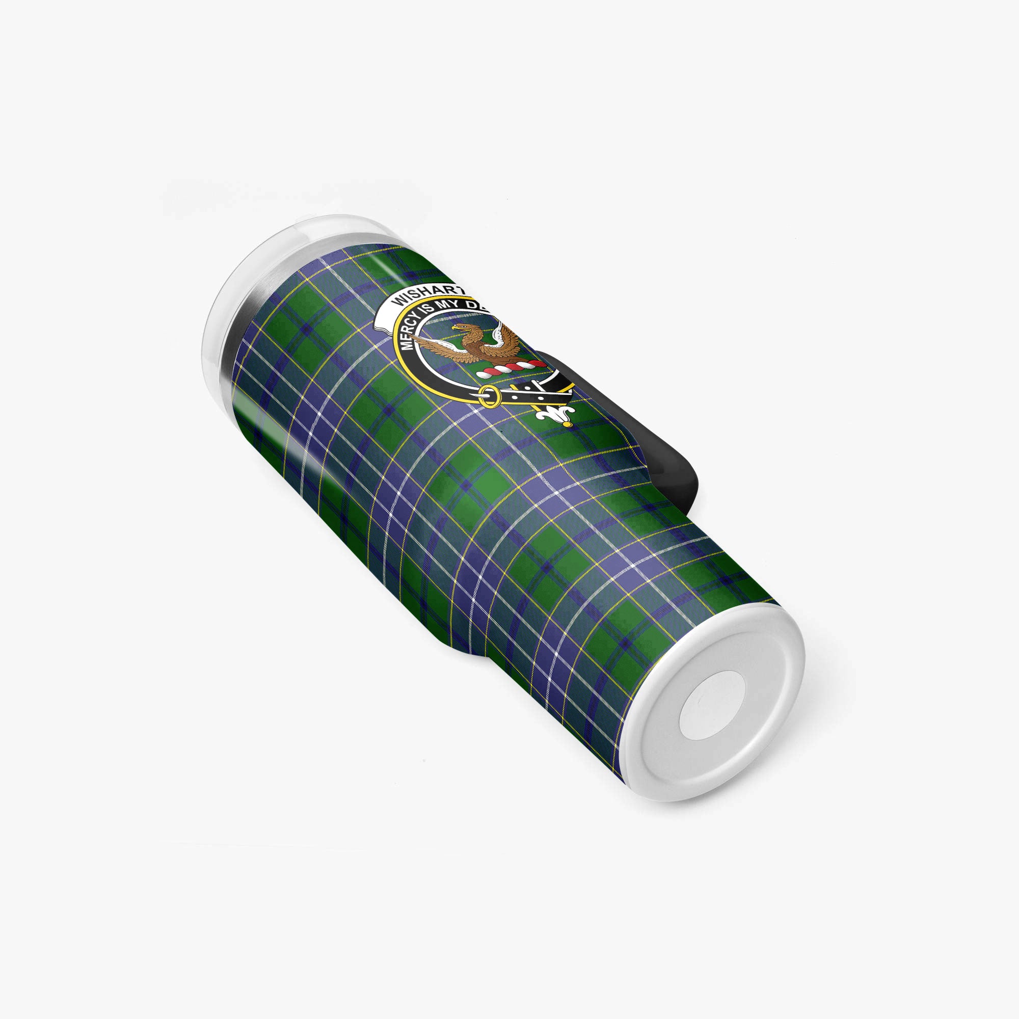Wishart Hunting Tartan Crest 40 oz Insulated Tumbler with Handle