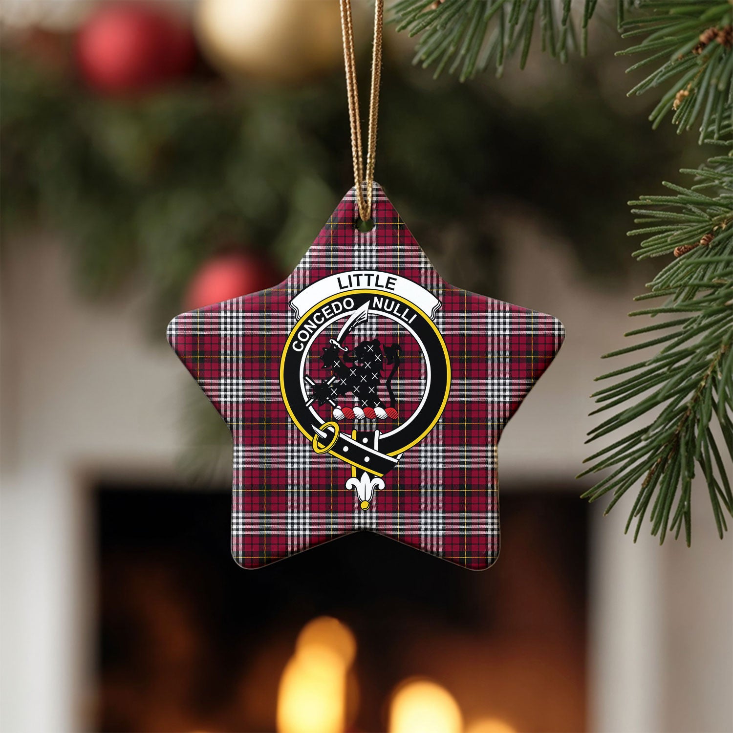 Little Tartan Crest Christmas Ceramic Ornament