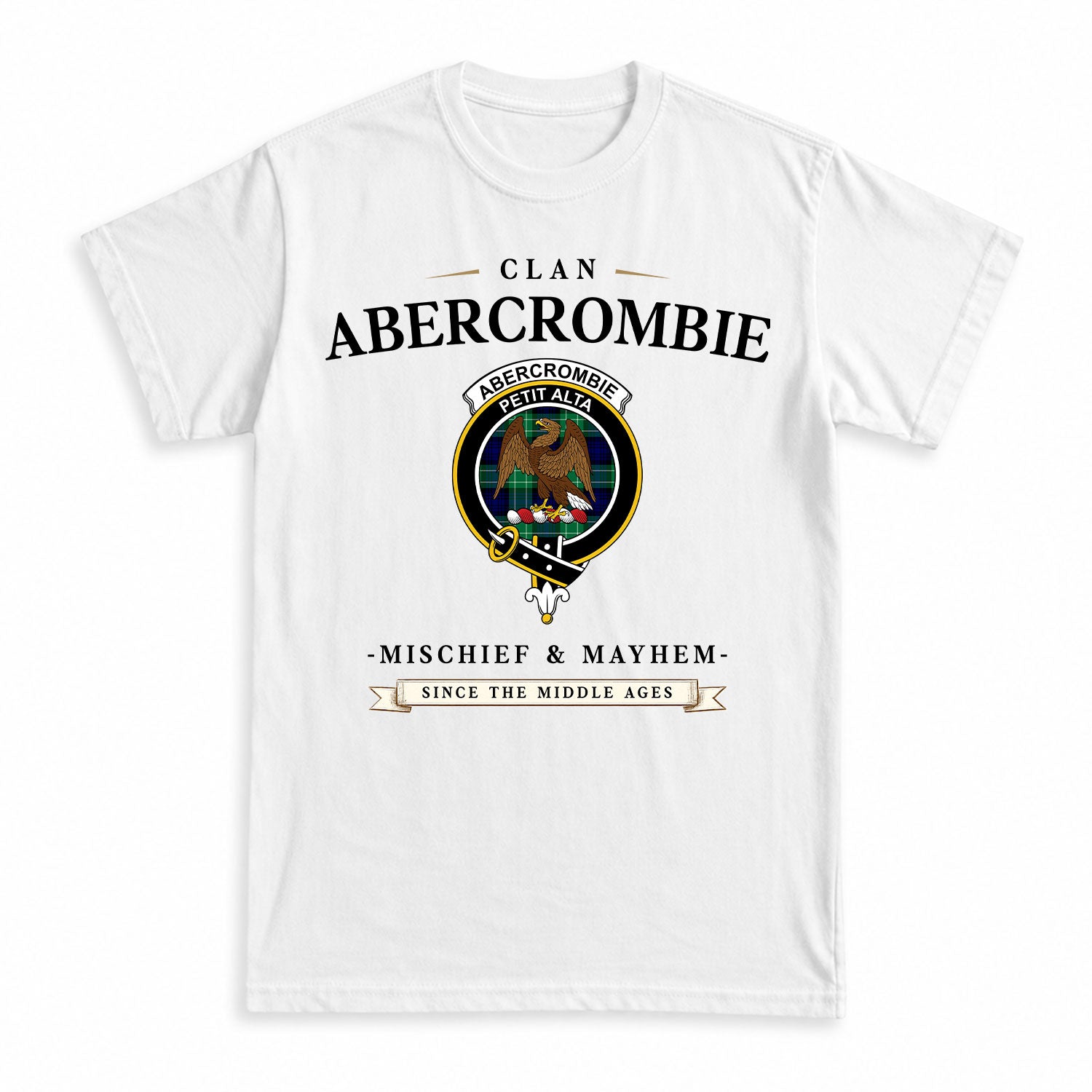 Abercrombie Tartan Crest Mischief and Mayhem T-shirt