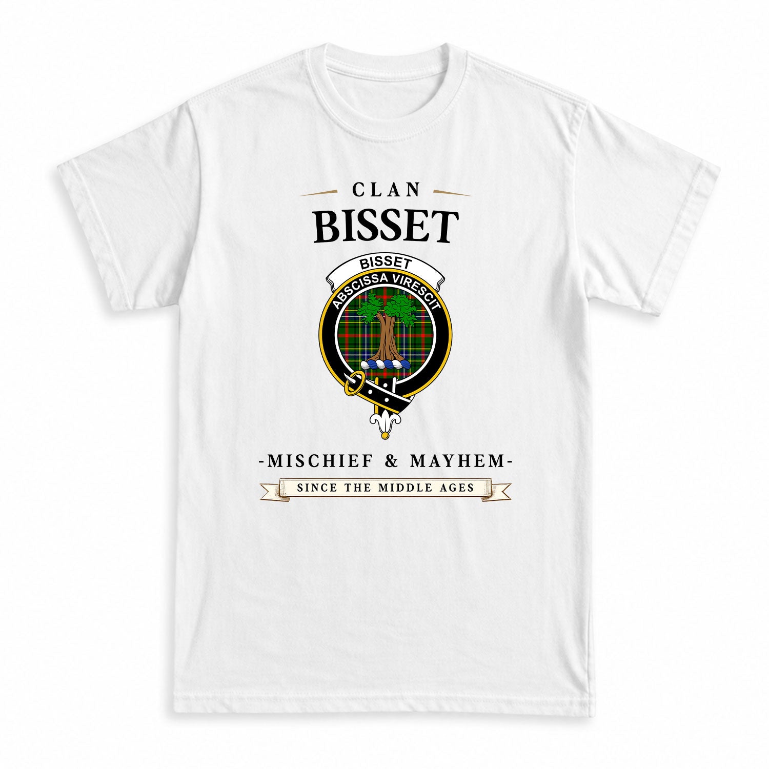 Bisset Tartan Crest Mischief and Mayhem T-shirt