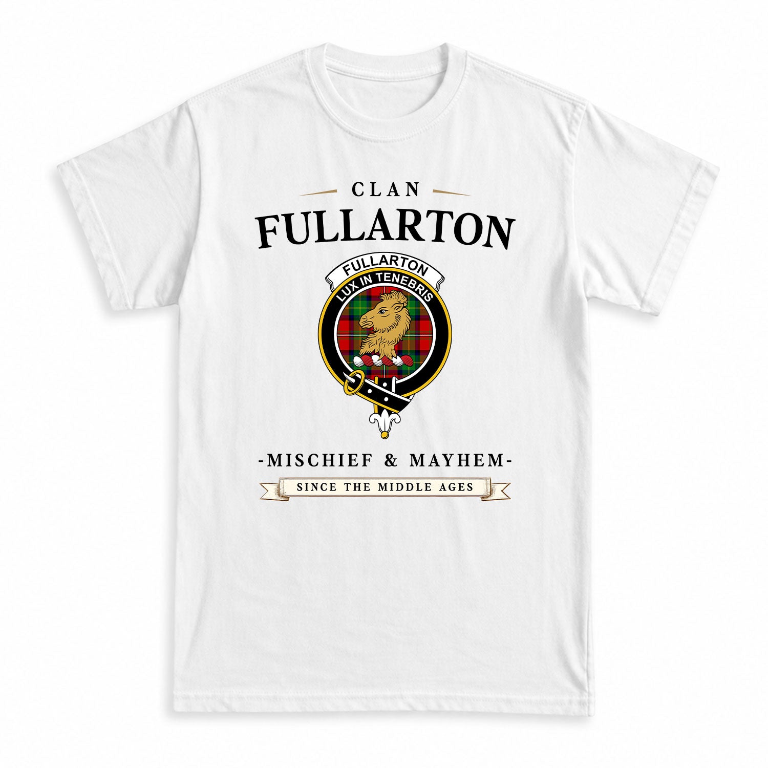 Fullarton Tartan Crest Mischief and Mayhem T-shirt