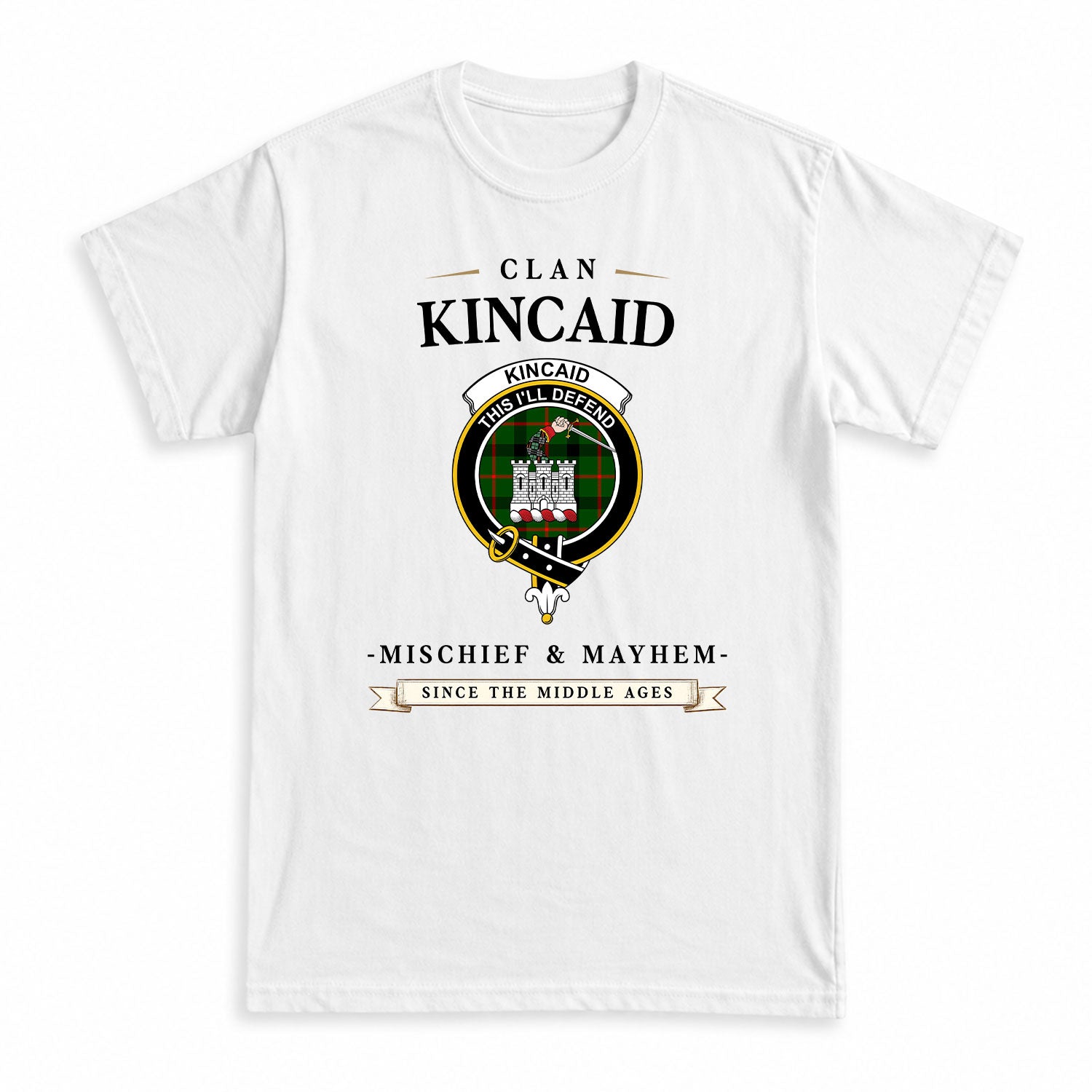Kincaid Tartan Crest Mischief and Mayhem T-shirt