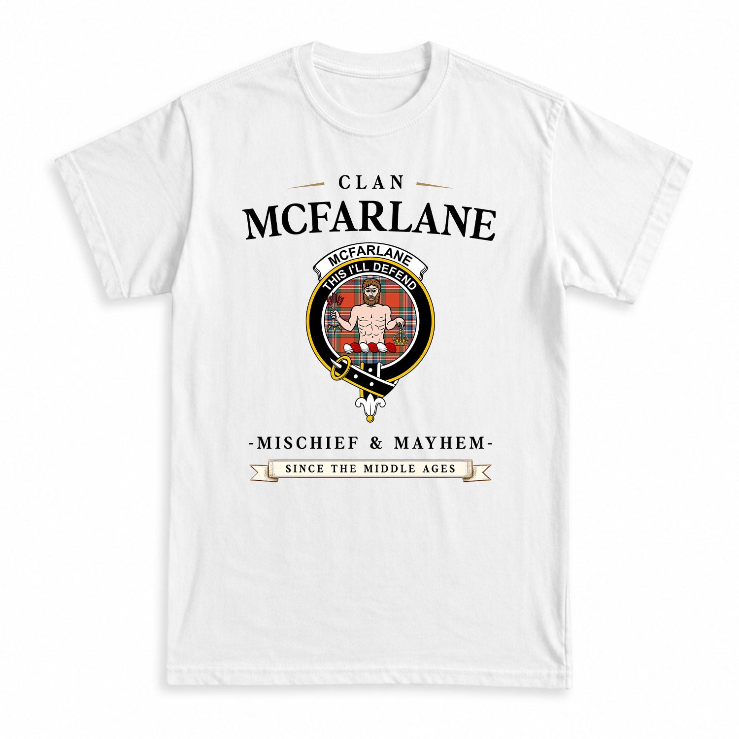 McFarlane Ancient Tartan Crest Mischief and Mayhem T-shirt