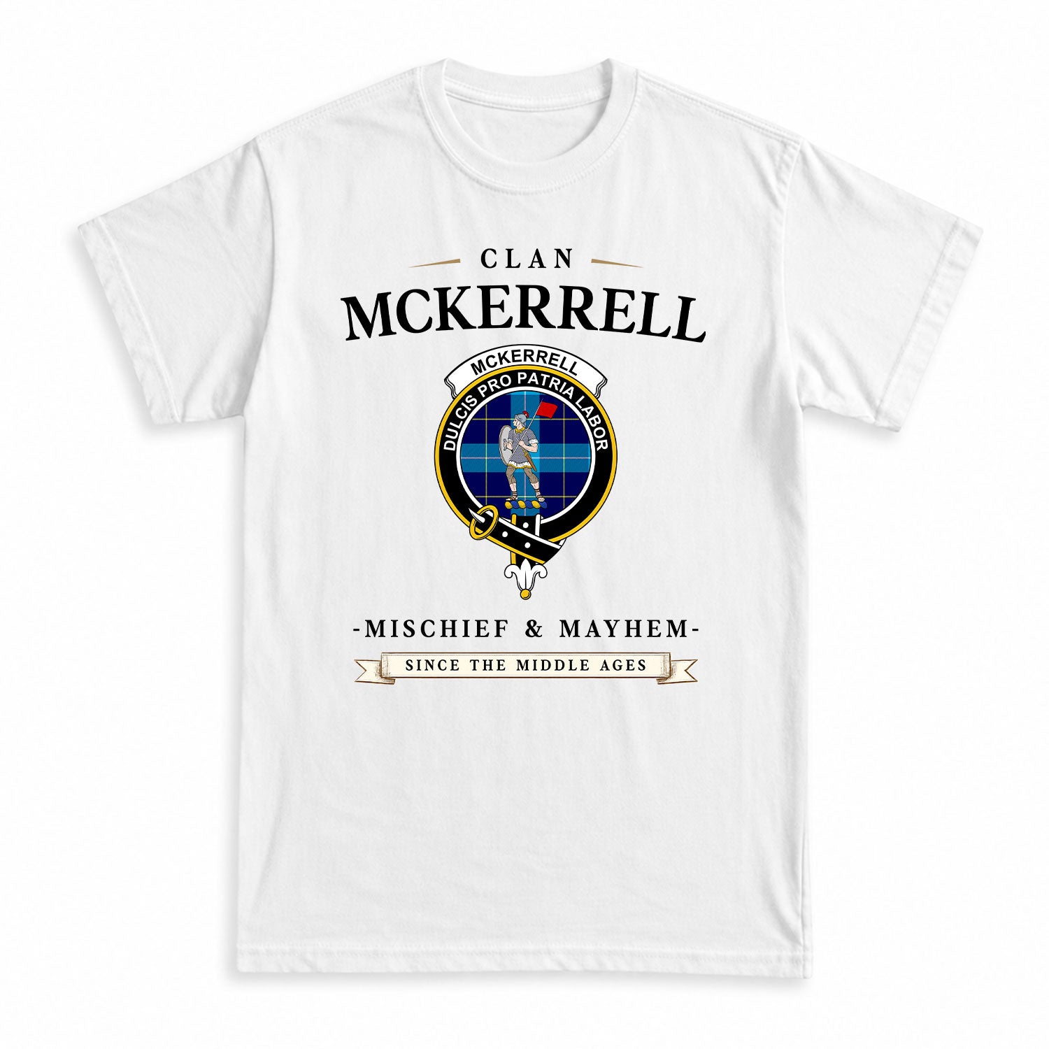 McKerrell Tartan Crest Mischief and Mayhem T-shirt
