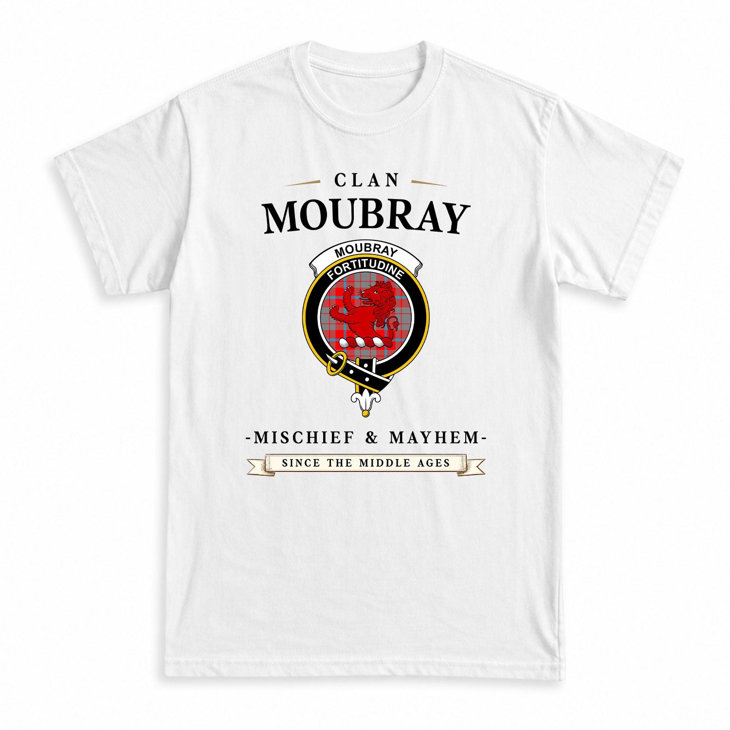 Moubray Tartan Crest Mischief and Mayhem T-shirt