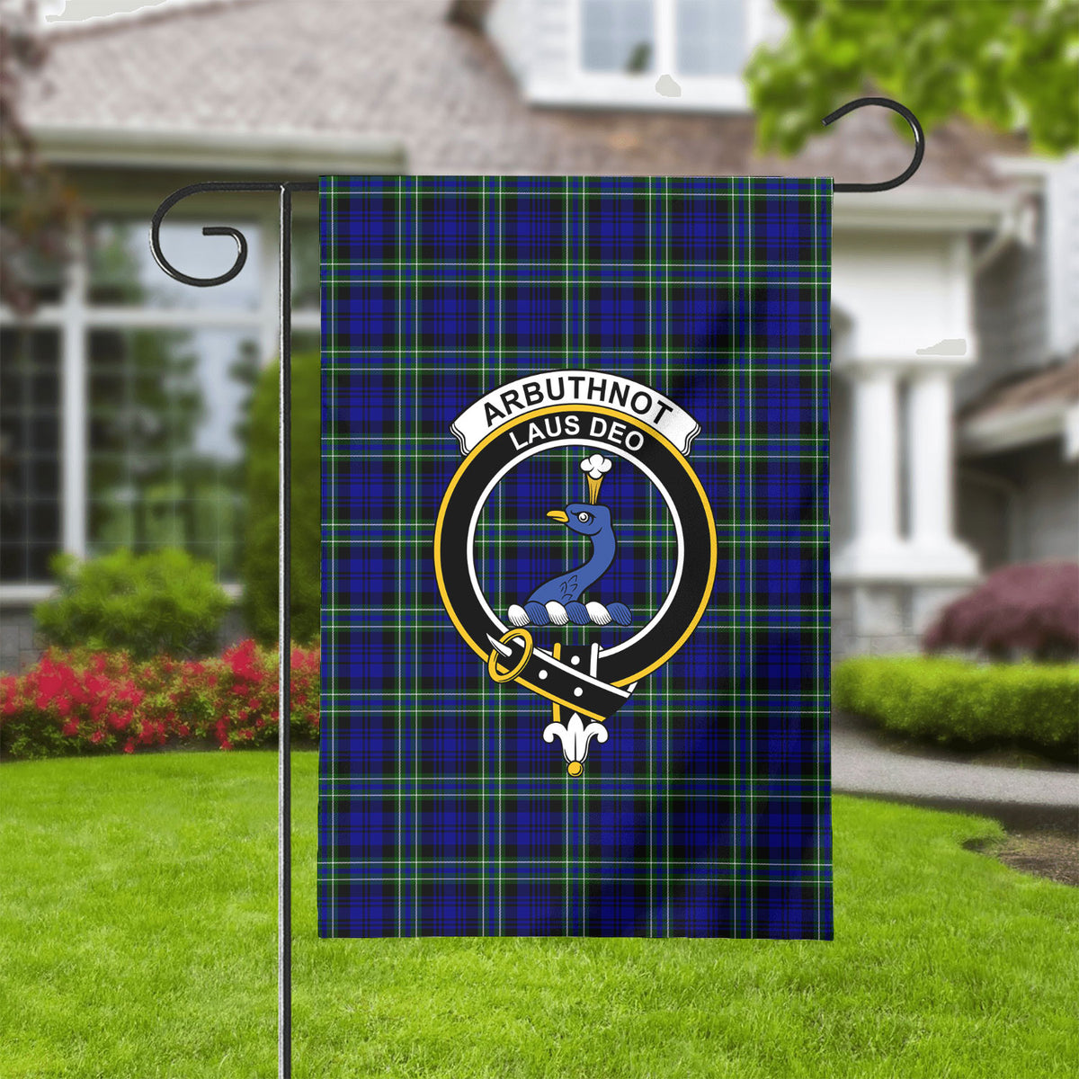 Arbuthnot Modern Tartan Crest Garden Flag