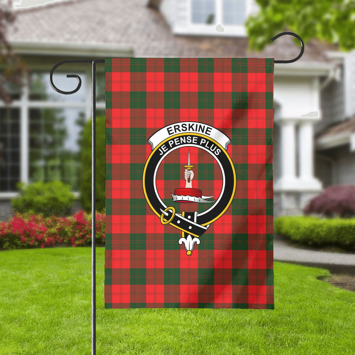 Erskine Modern Tartan Crest Garden Flag