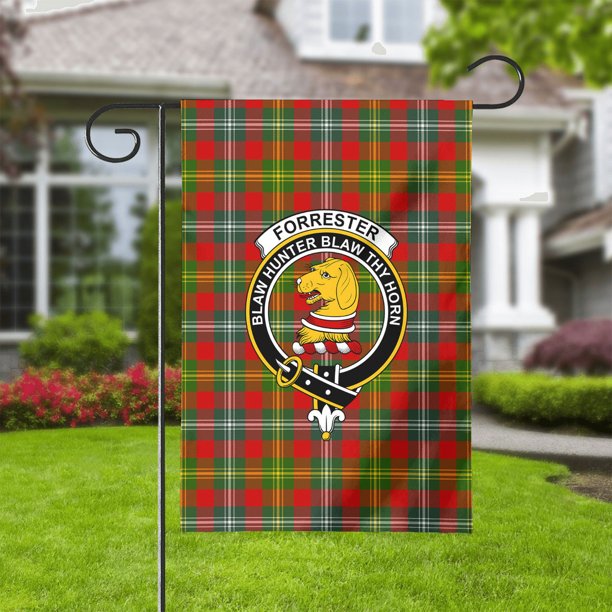 Forrester Tartan Crest Garden Flag