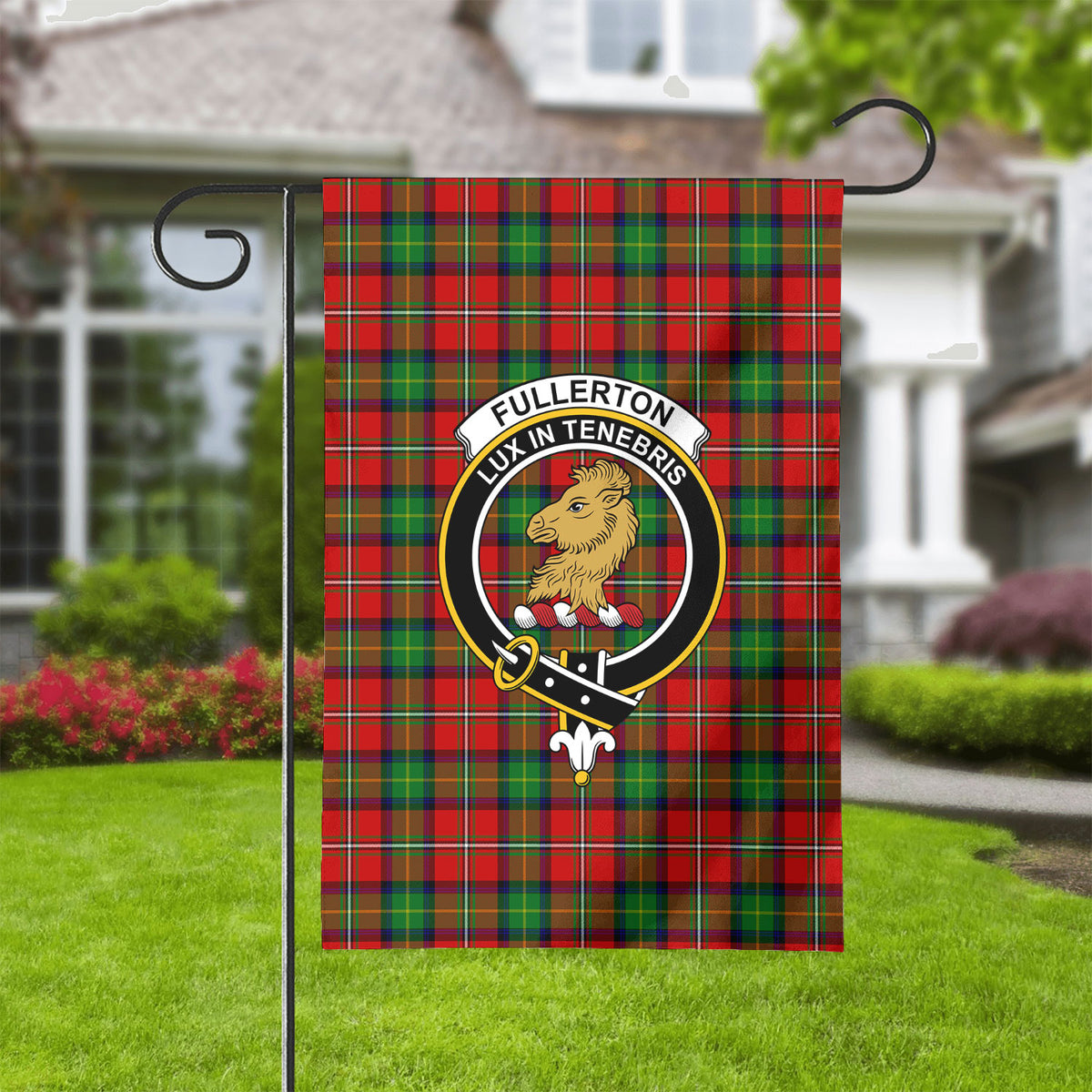Fullerton Tartan Crest Garden Flag