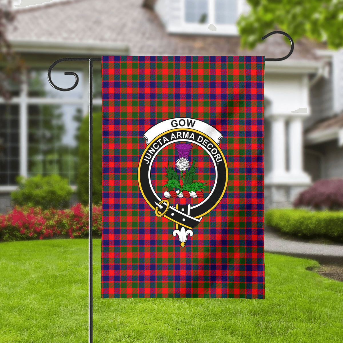 Gow (of Skeoch) Tartan Crest Garden Flag