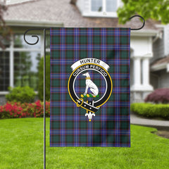 Hunter Modern Tartan Crest Garden Flag