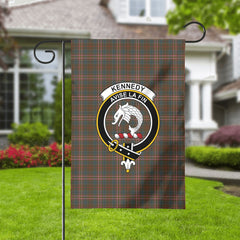 Kennedy Weathered Tartan Crest Garden Flag