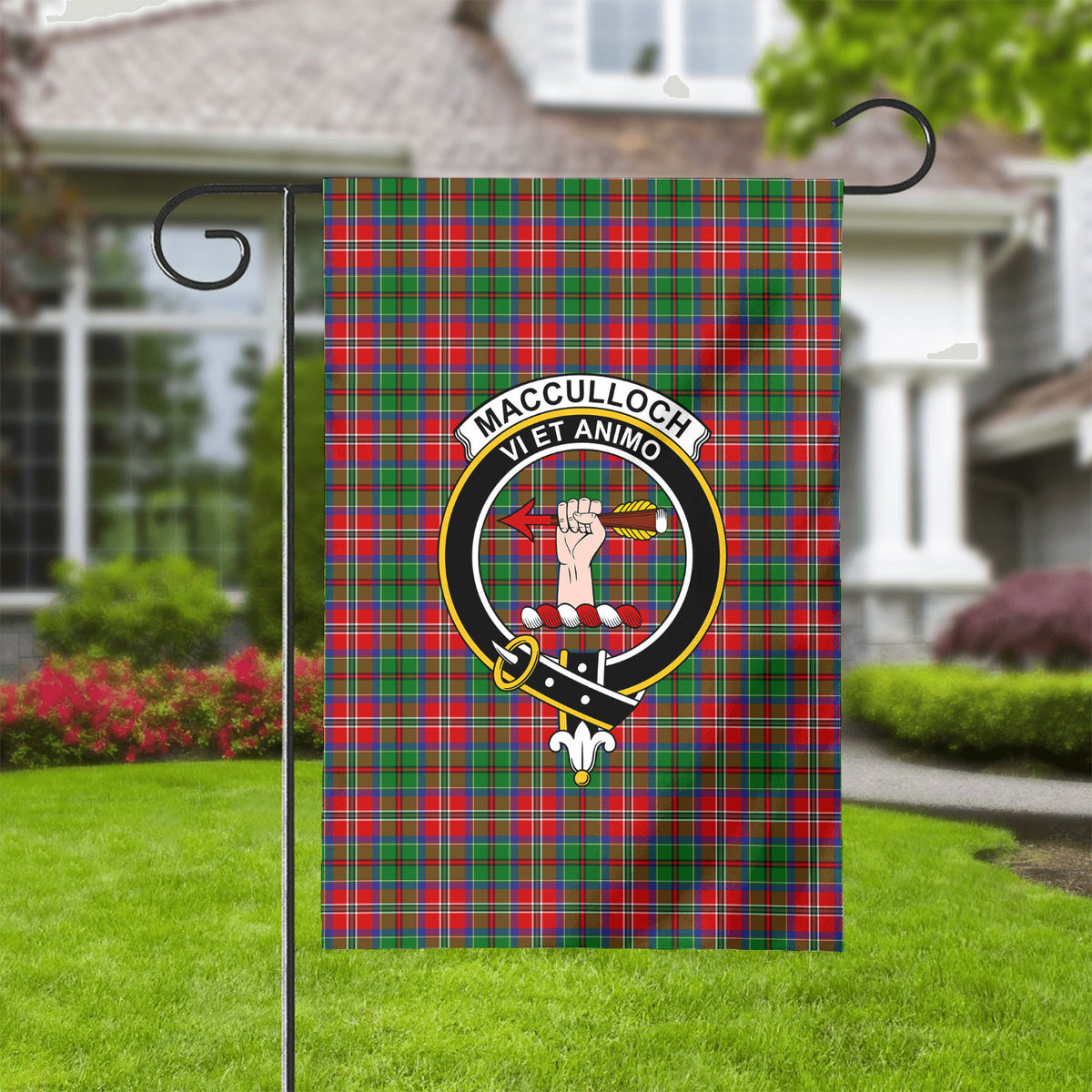 MacCulloch (McCulloch) Tartan Crest Garden Flag
