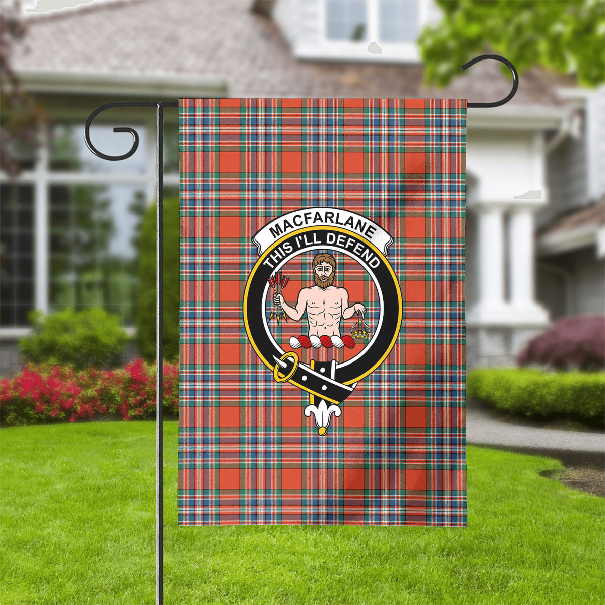 MacFarlane Ancient Tartan Crest Garden Flag