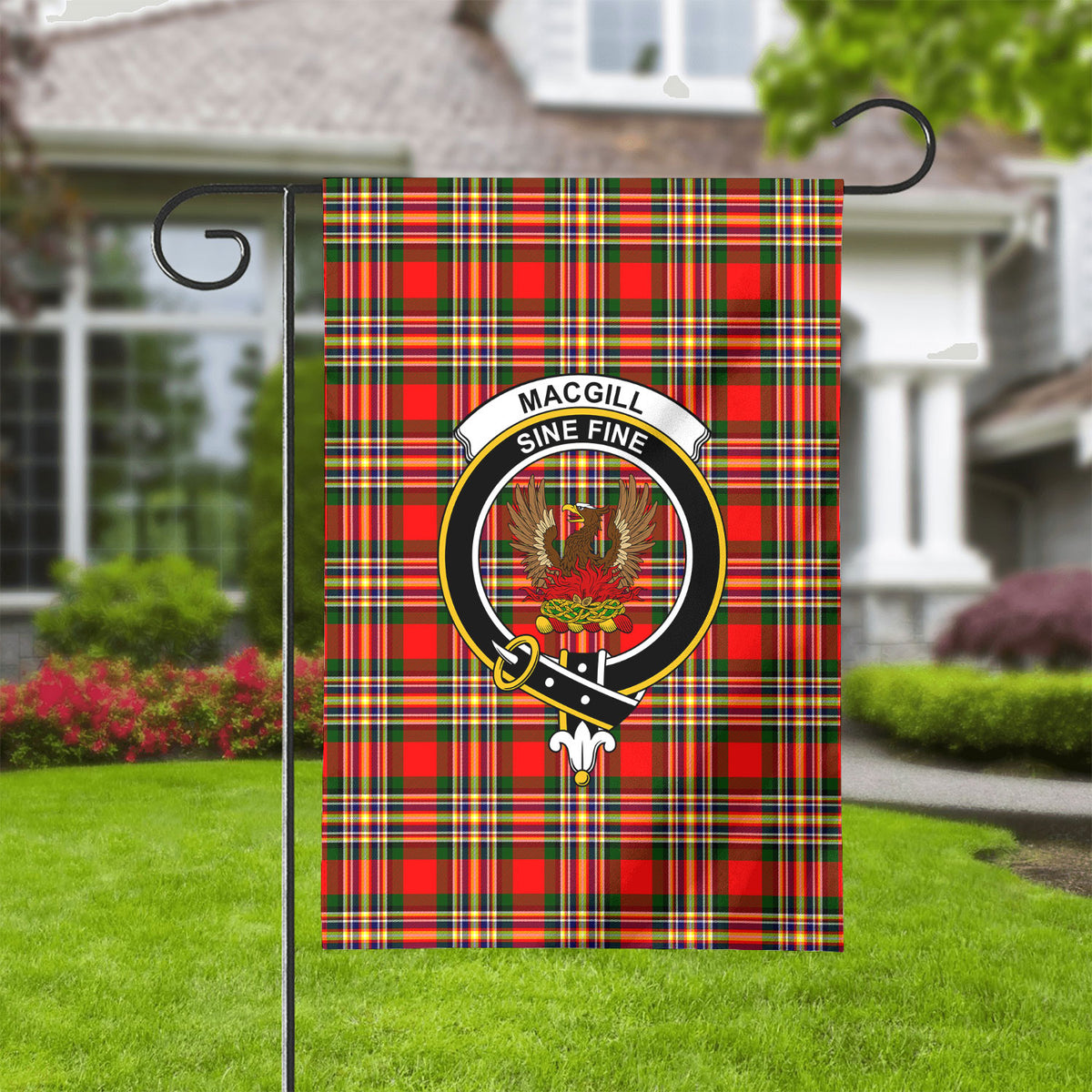 MacGill Modern Tartan Crest Garden Flag