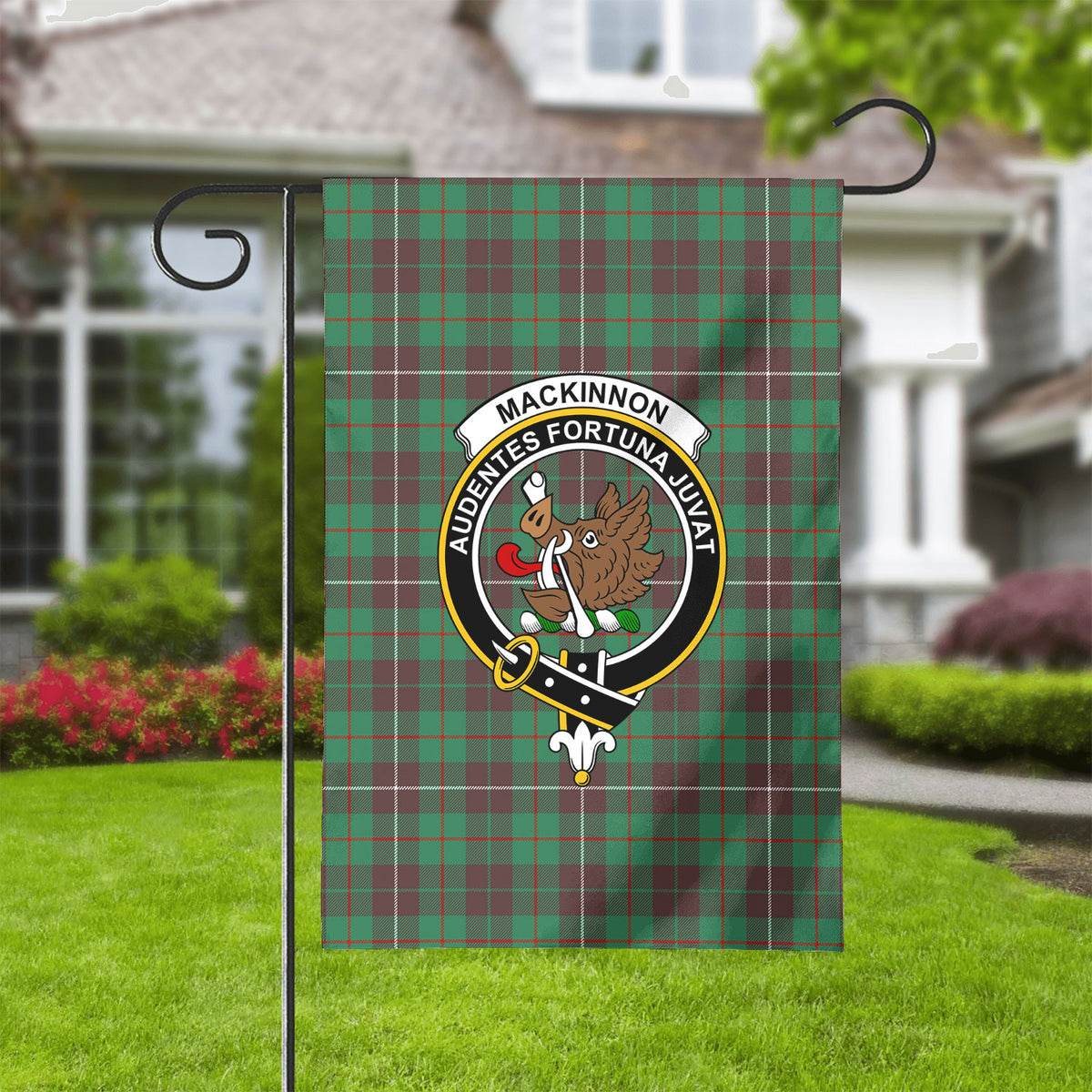 MacKinnon Hunting Ancient Tartan Crest Garden Flag
