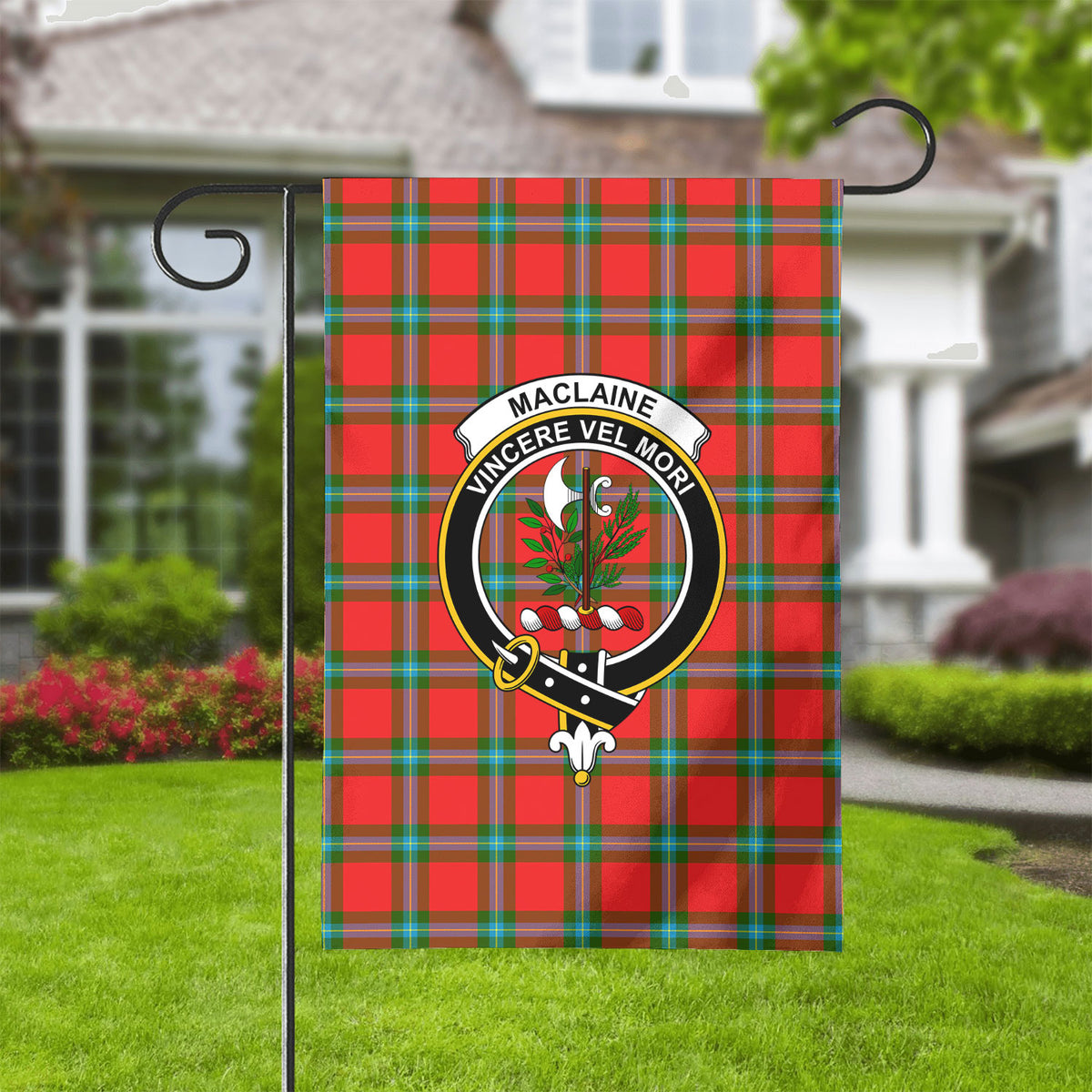 MacLaine of Loch Buie Tartan Crest Garden Flag