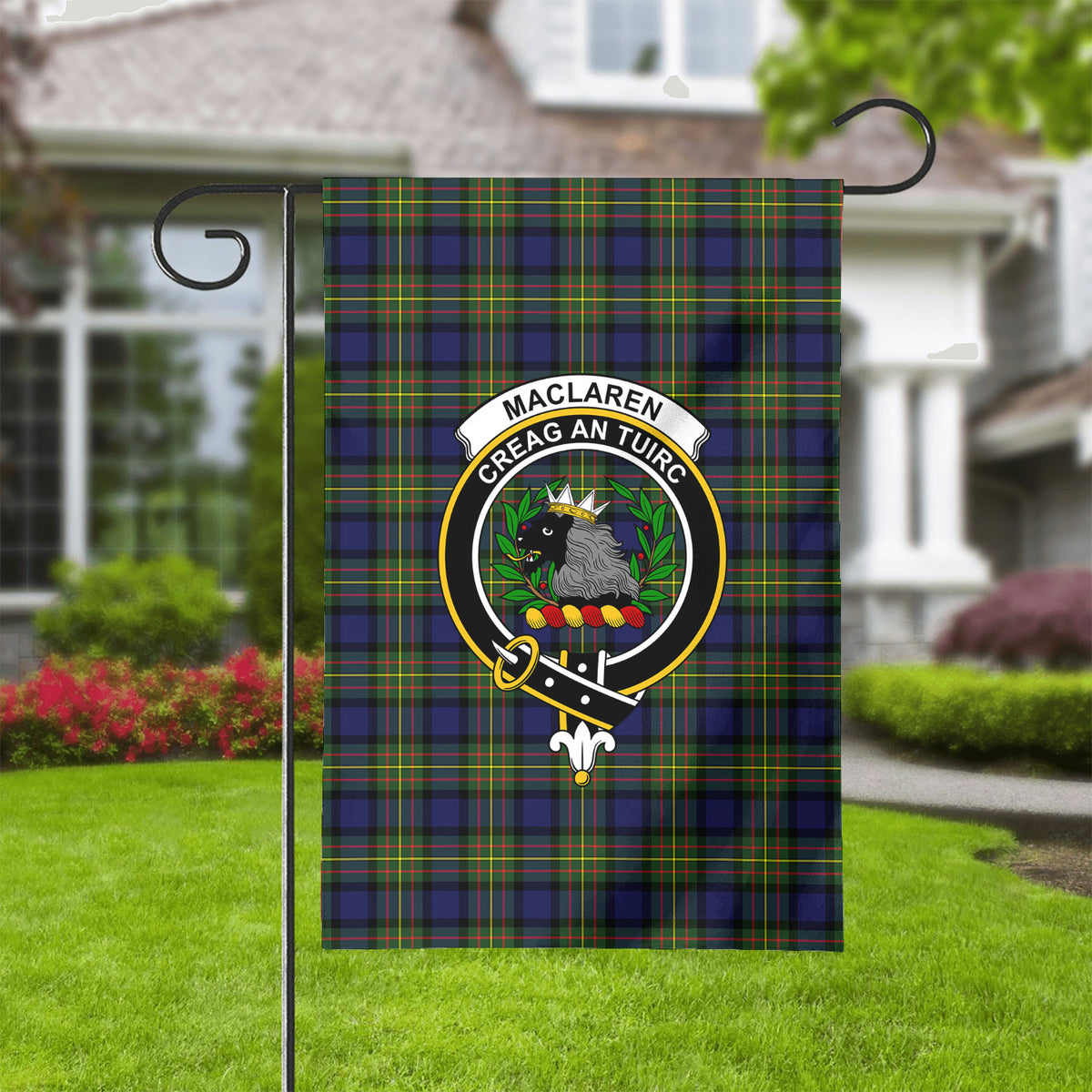 MacLaren Modern Tartan Crest Garden Flag