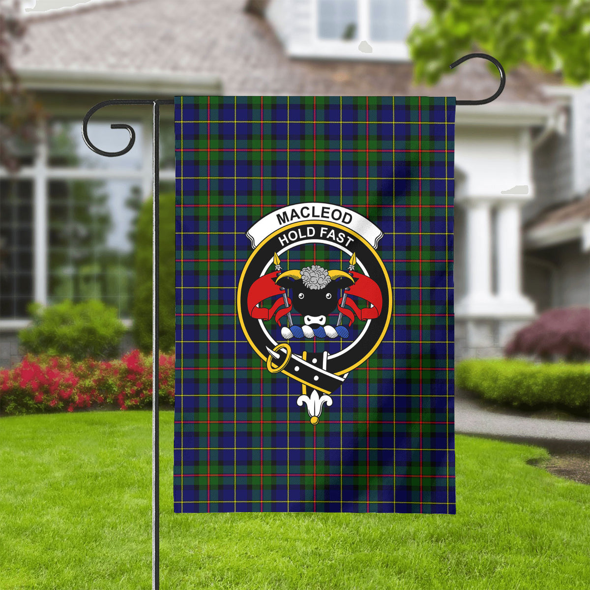 MacLeod of Harris Modern Tartan Crest Garden Flag