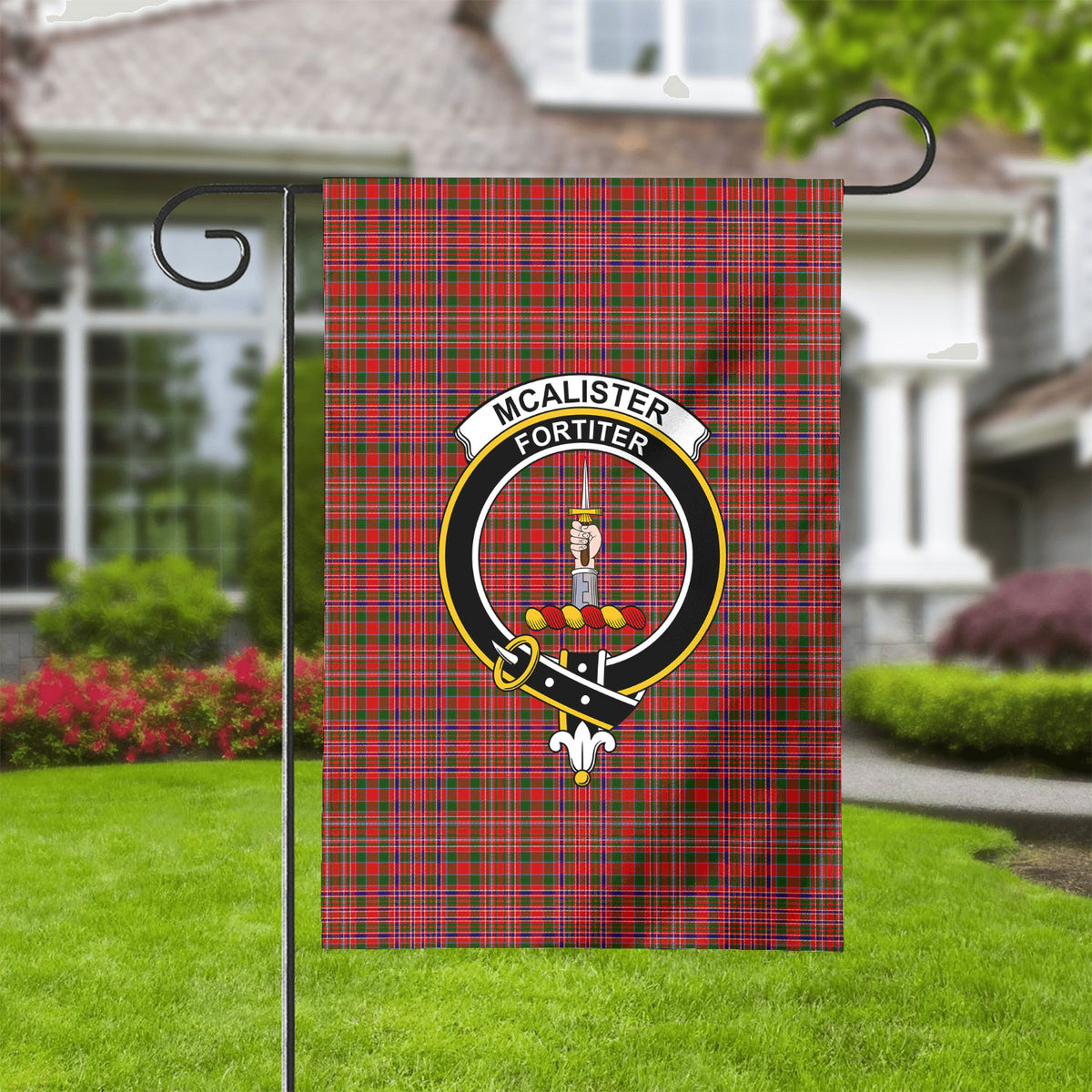 McAlister Modern Tartan Crest Garden Flag