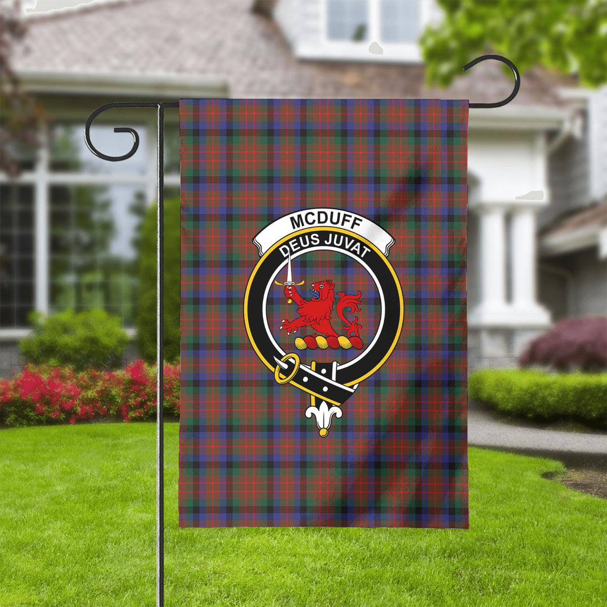 McDuff Hunting Modern Tartan Crest Garden Flag