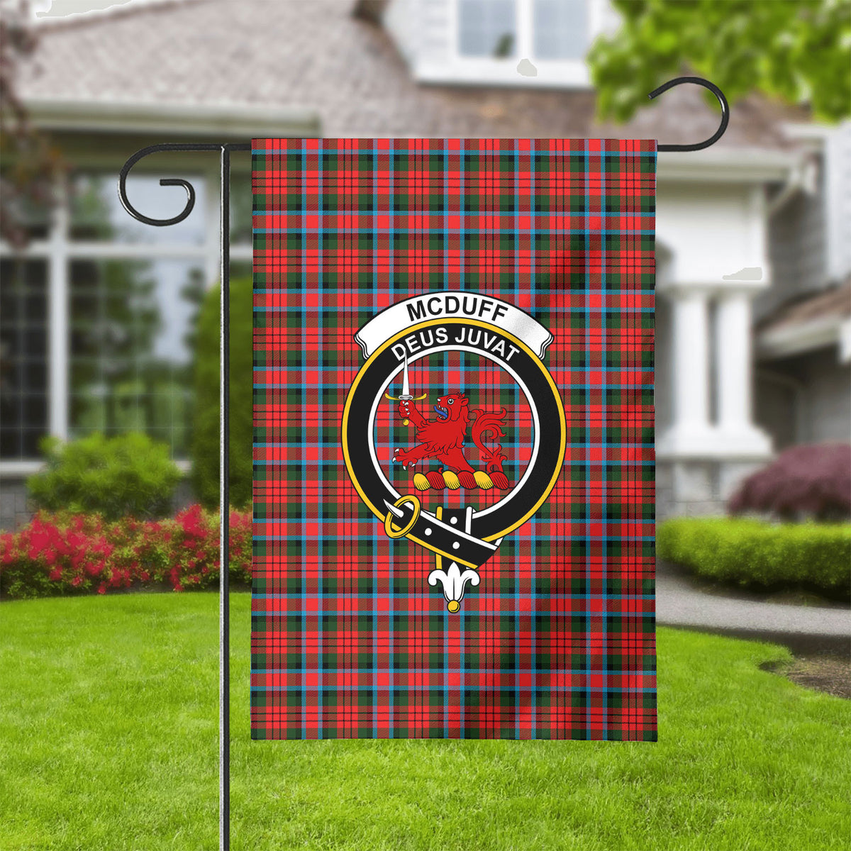 McDuff Modern Tartan Crest Garden Flag