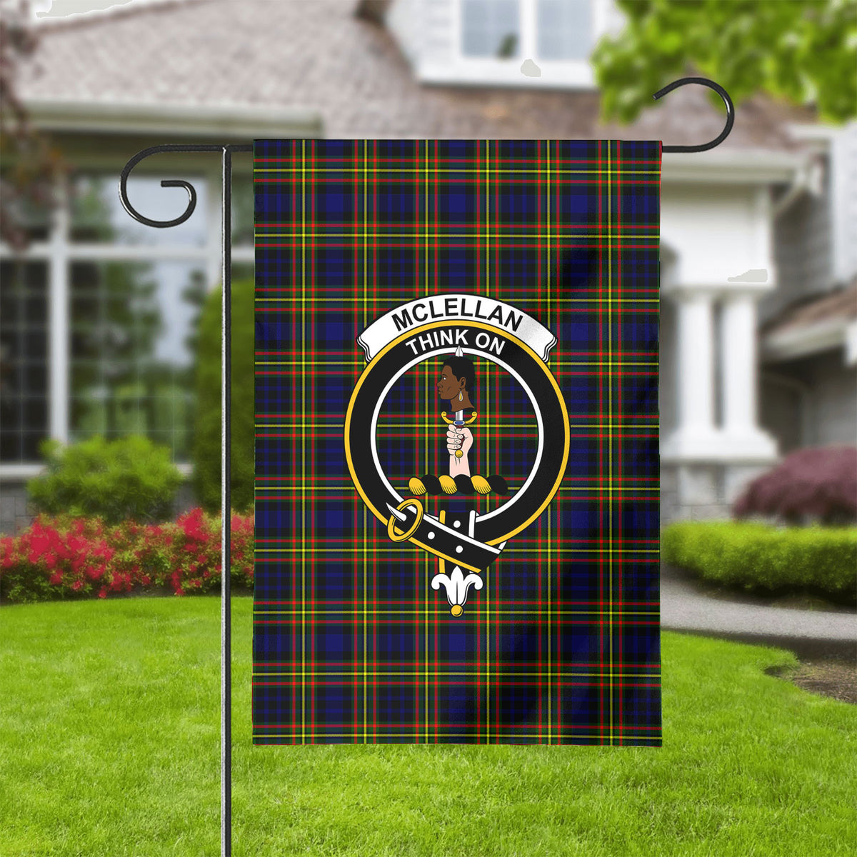 McLellan Modern Tartan Crest Garden Flag