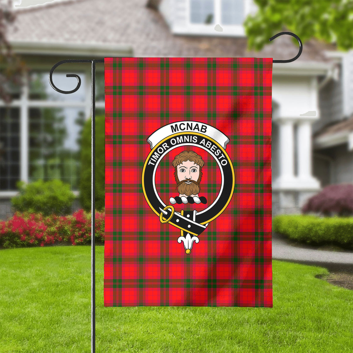 McNab Modern Tartan Crest Garden Flag