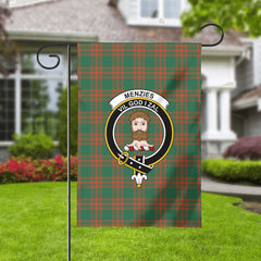 Menzies Green Ancient Tartan Crest Garden Flag