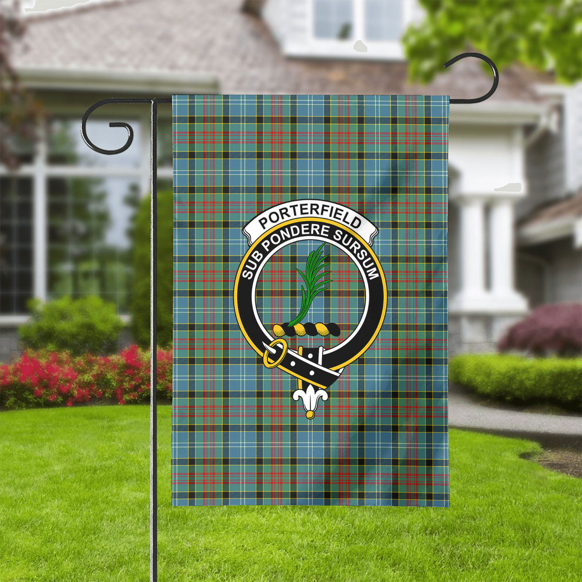 Porterfield Tartan Crest Garden Flag