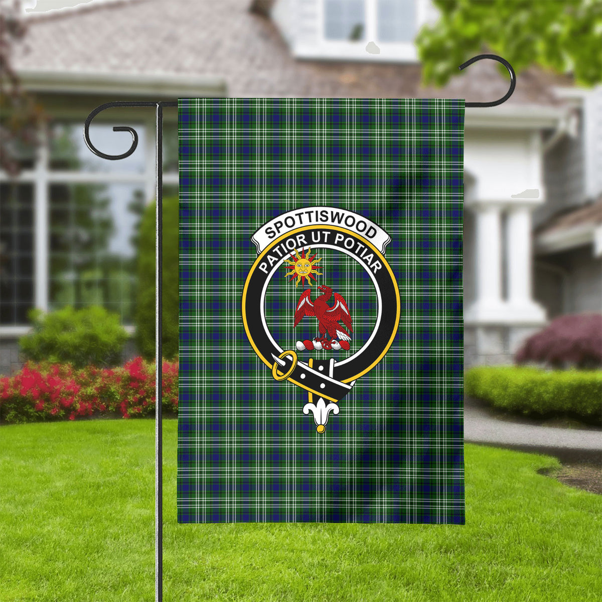 Spottiswood Tartan Crest Garden Flag