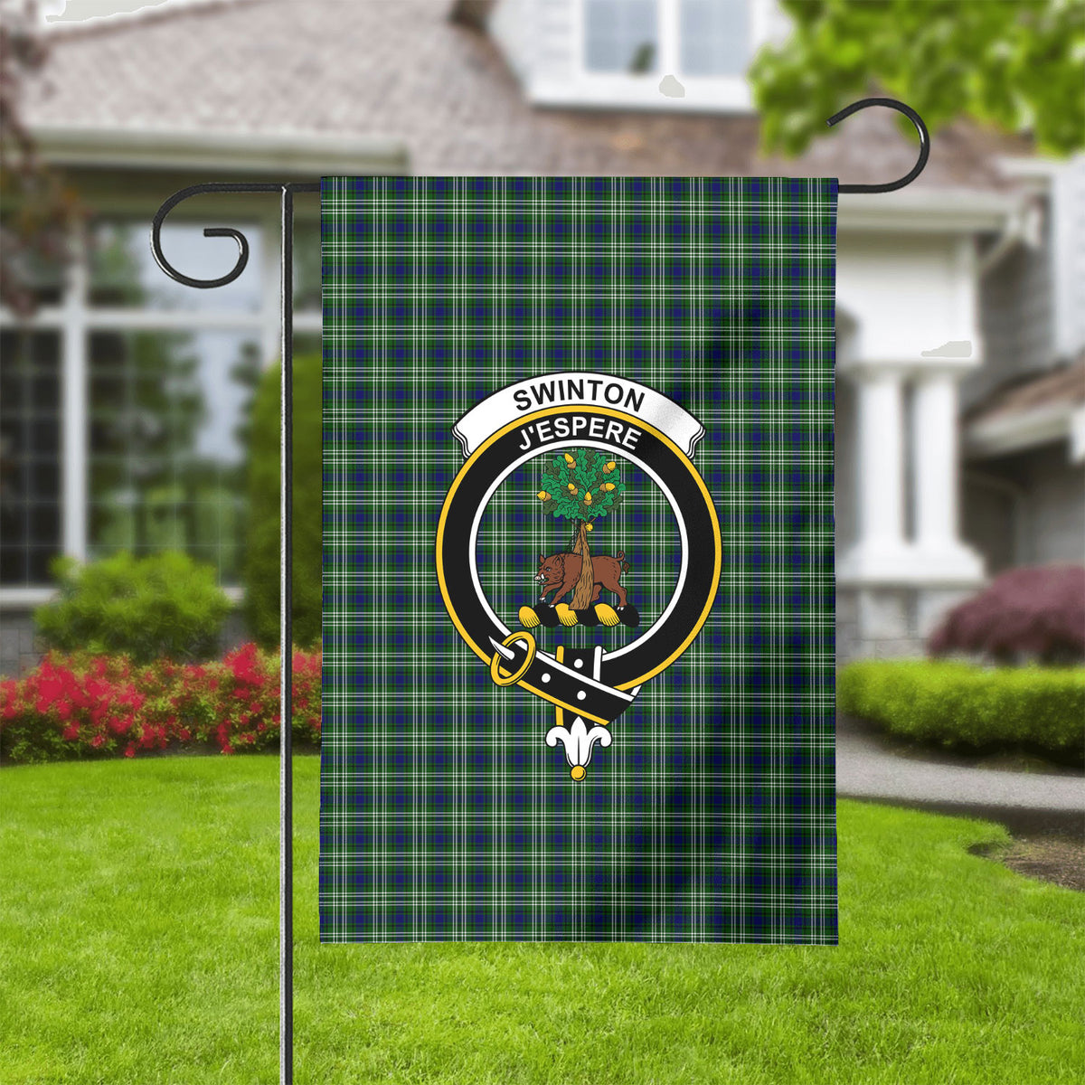 Swinton Tartan Crest Garden Flag