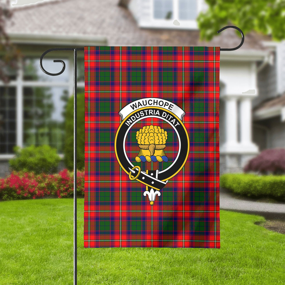 Wauchope (or Waugh) Tartan Crest Garden Flag