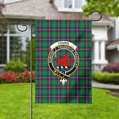 Young Modern Tartan Crest Garden Flag