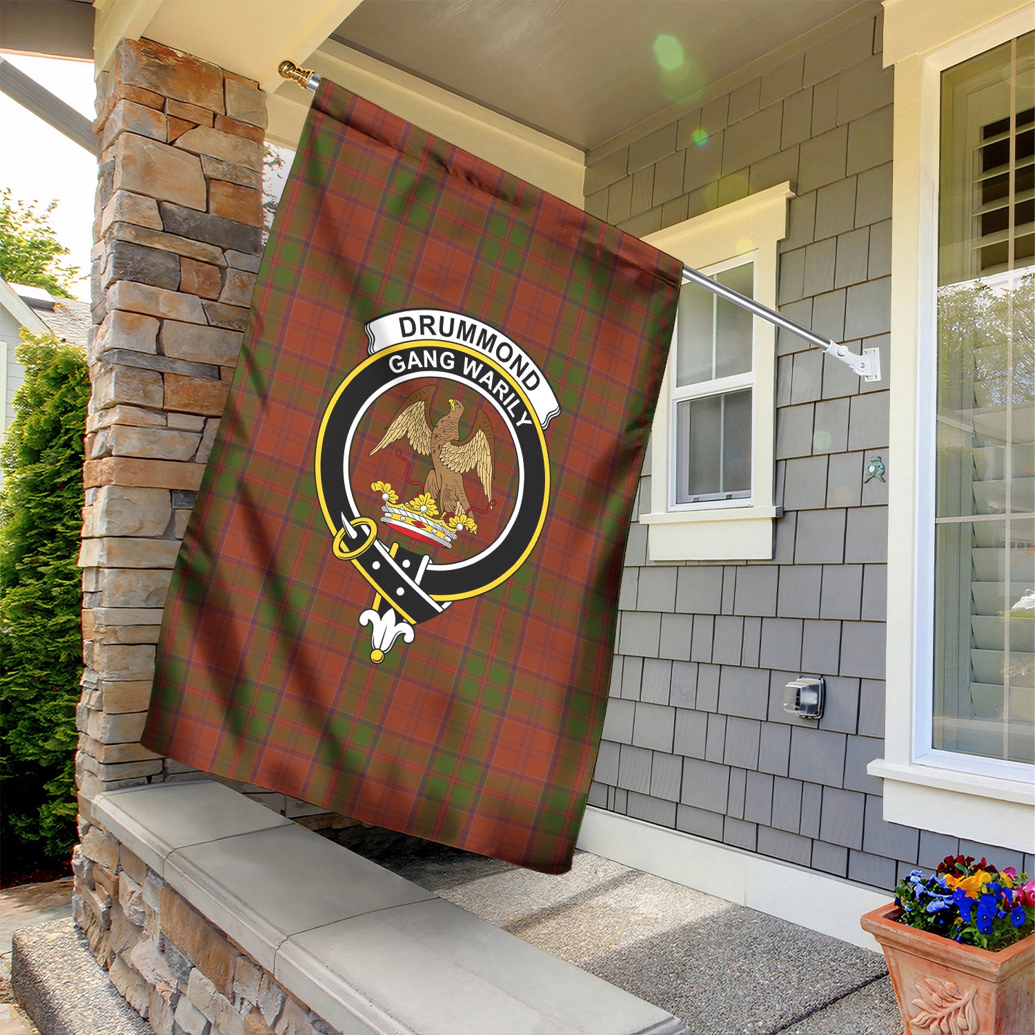 Drummond Clan Tartan Crest Garden Flag