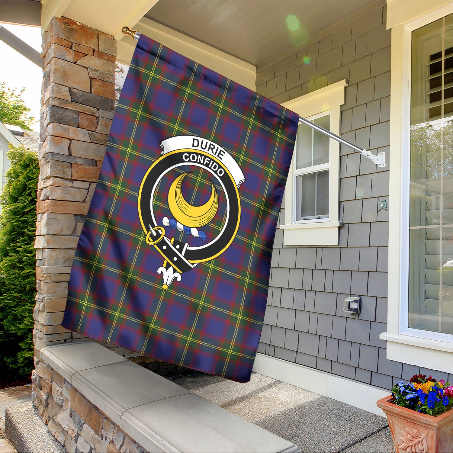 Durie Tartan Crest Garden Flag
