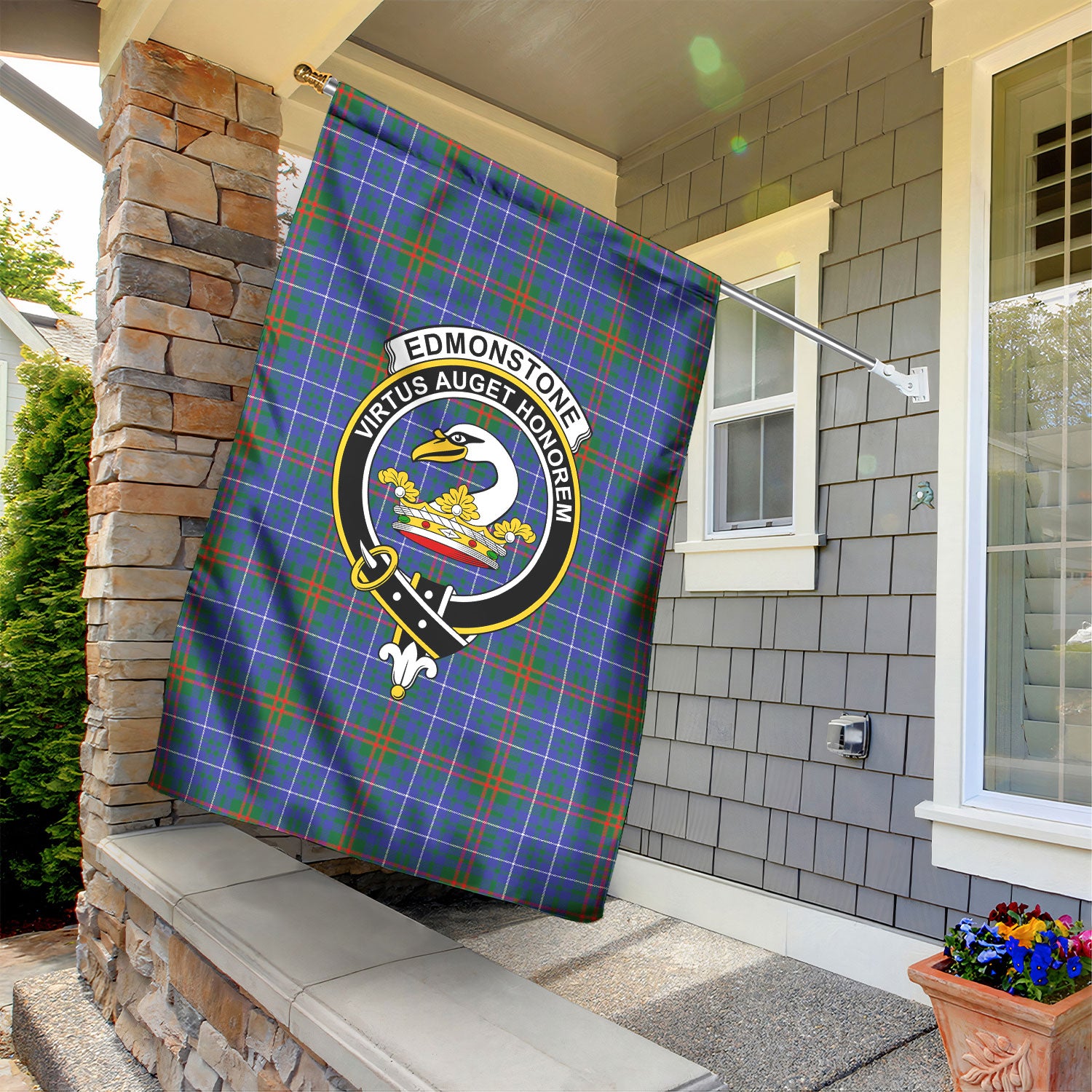 Edmonstone Tartan Crest Garden Flag