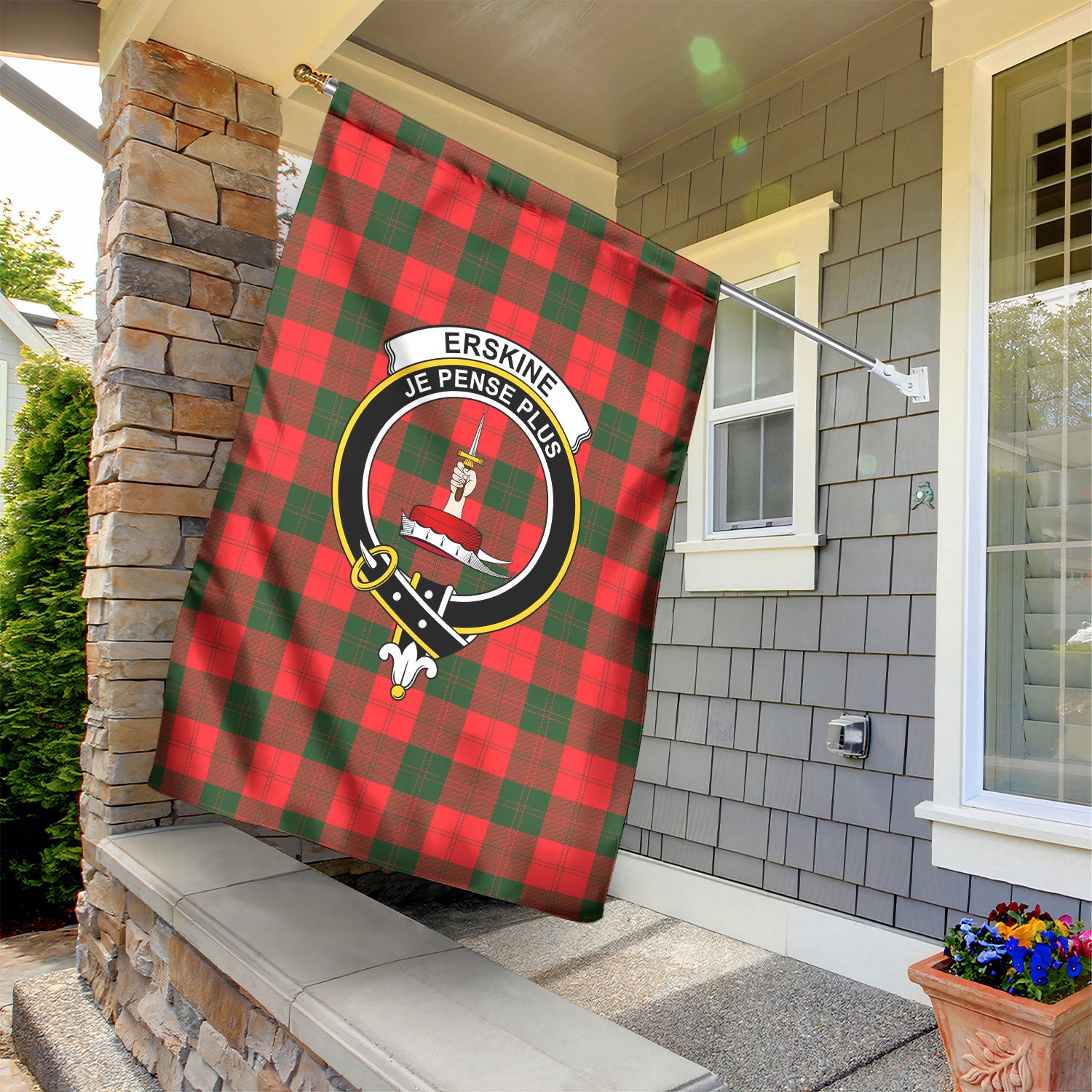 Erskine Modern Tartan Crest Garden Flag